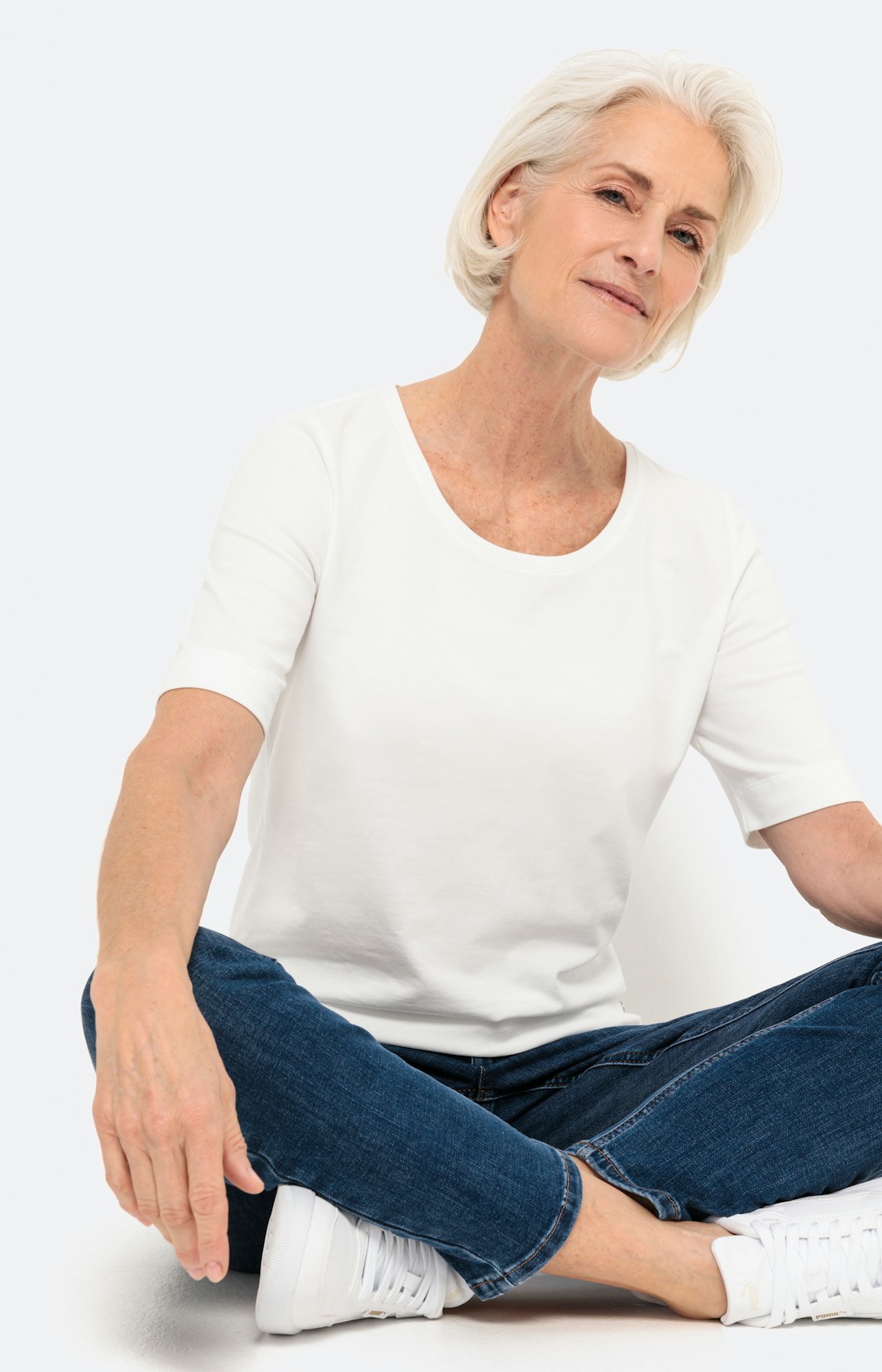 Basic T-Shirt Bio Baumwolle, weiß