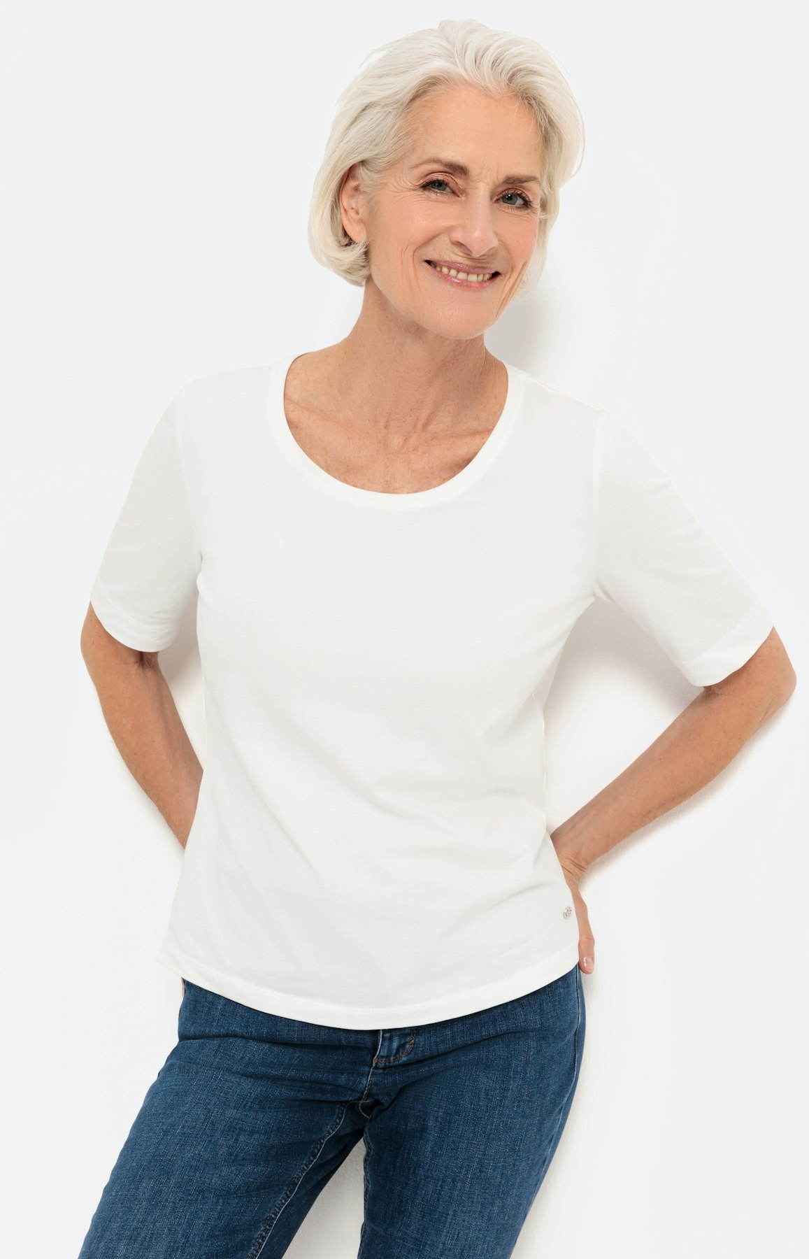 Basic T-Shirt Bio Baumwolle, weiß