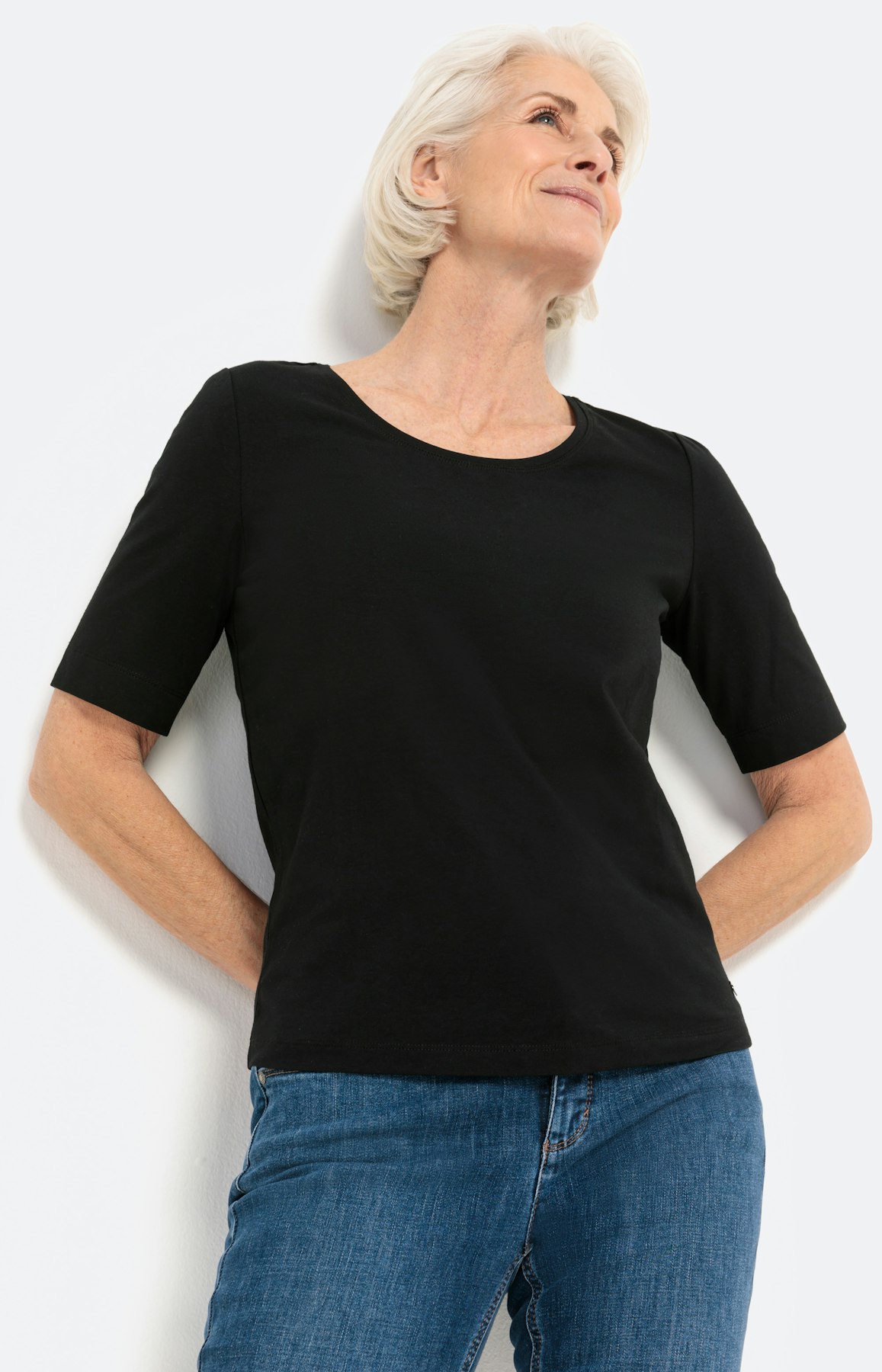 Basic T-shirt bio cotton, zwart