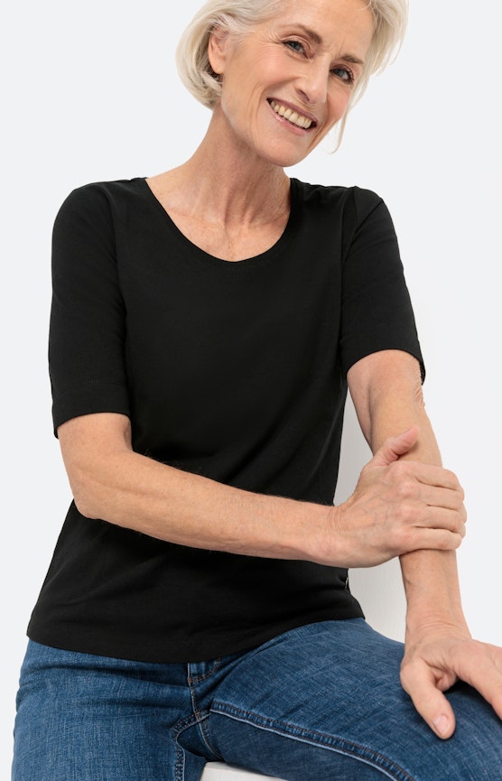 Basic T-shirt bio cotton, zwart