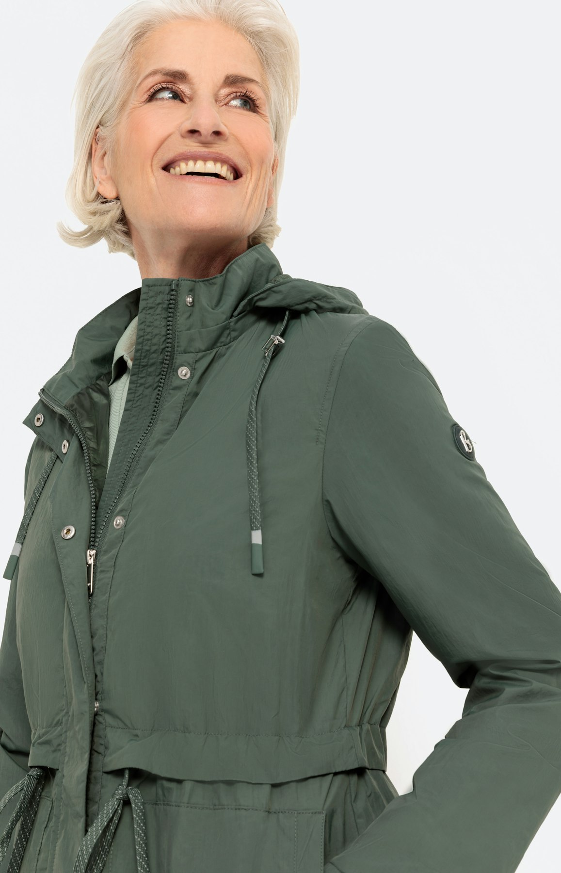 Licht jas, parka, olive