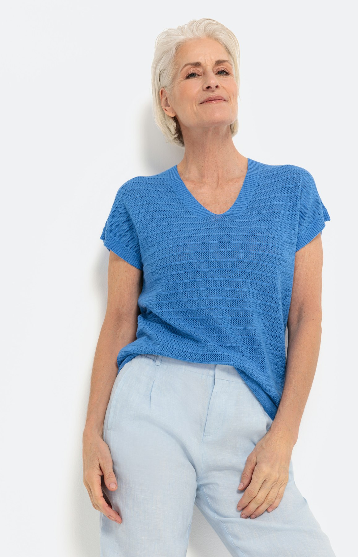 Slip-over met een V-hals