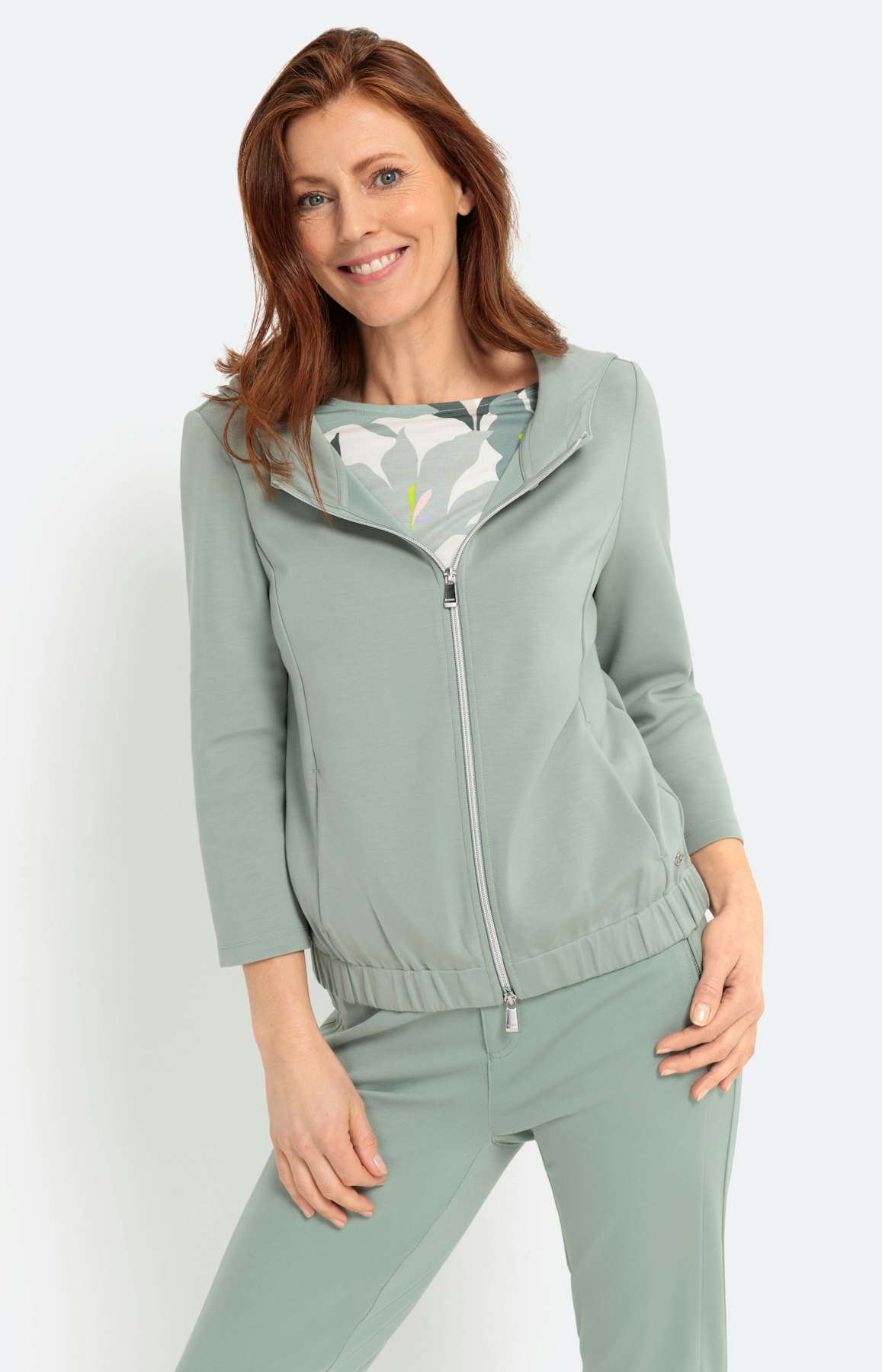 Scuba-Kapuzenjacke mit 3/4-Ärmel