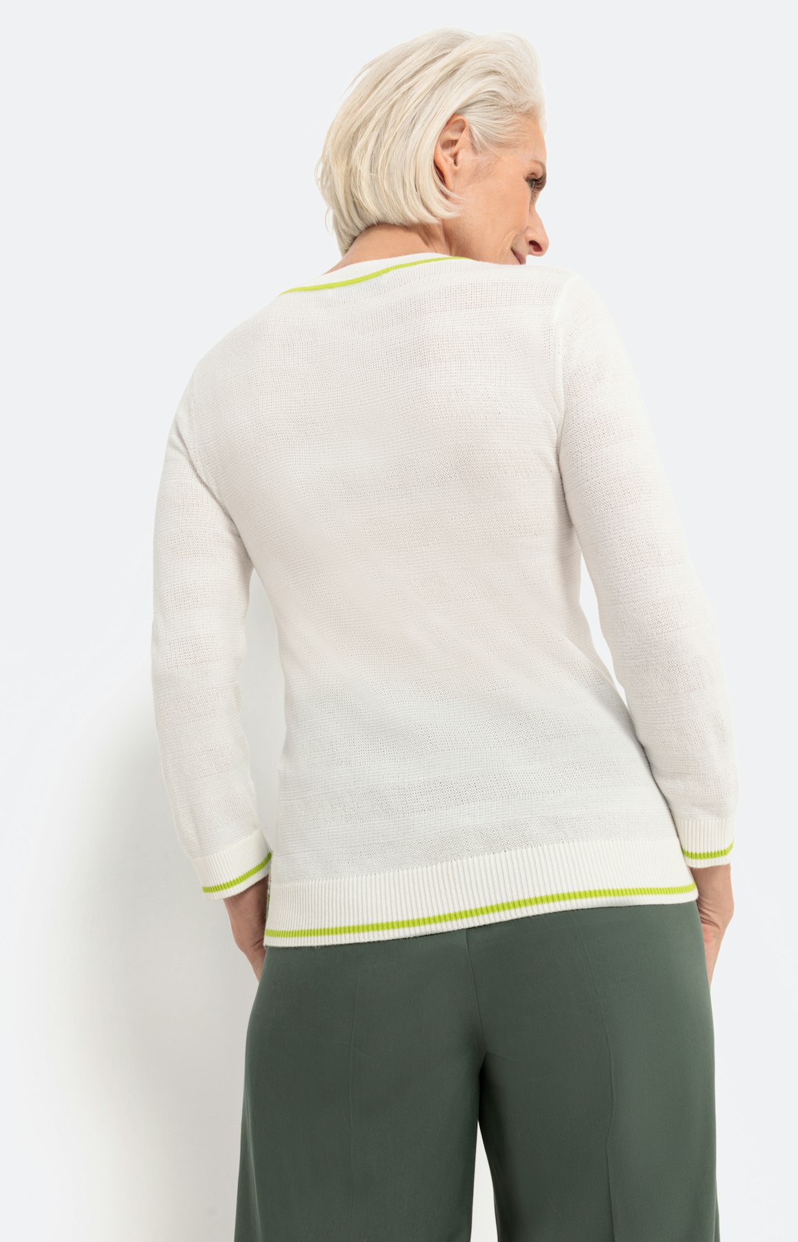 Gedessineerde trui met 3/4-mouwen