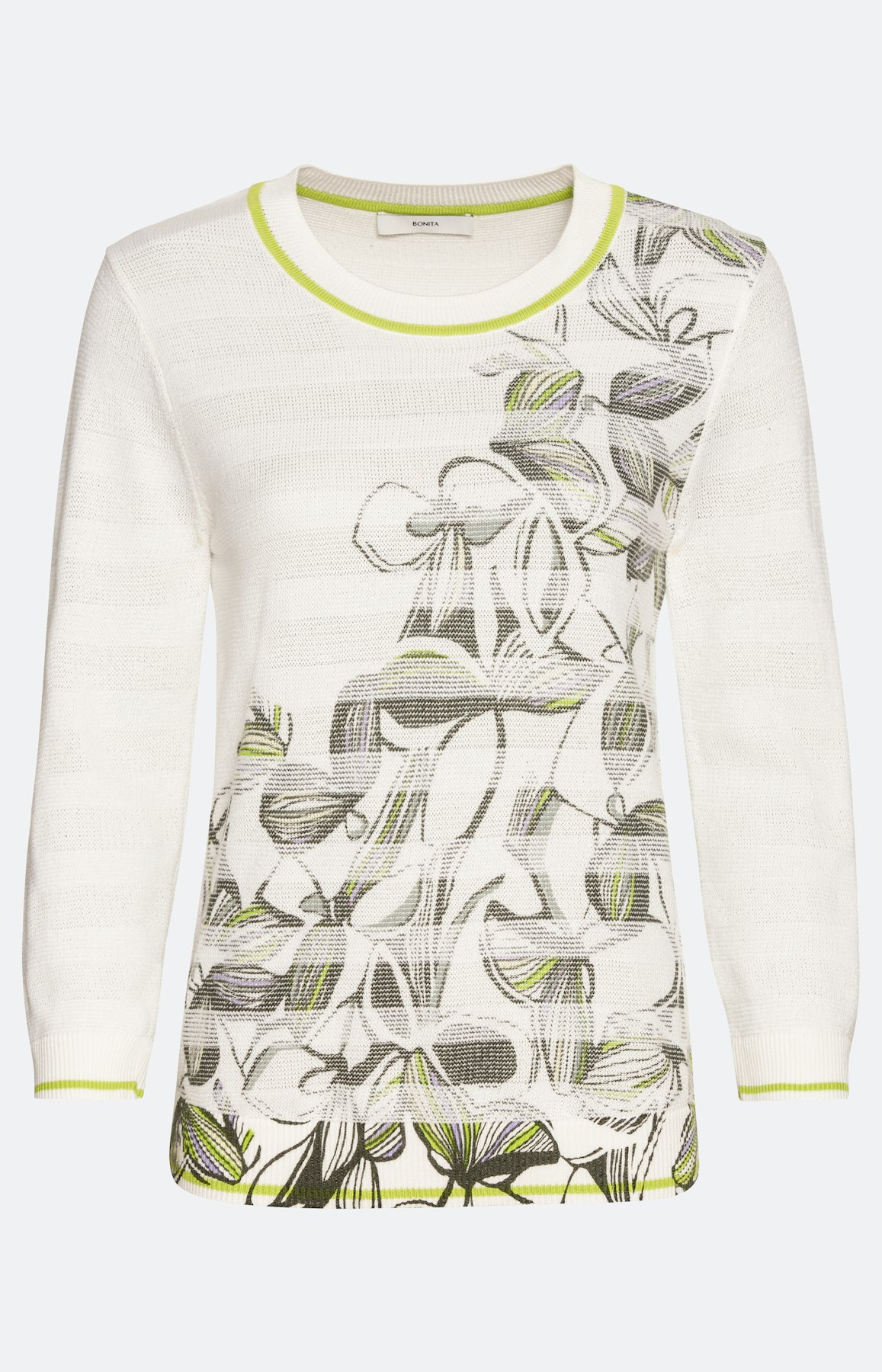 Gedessineerde trui met 3/4-mouwen