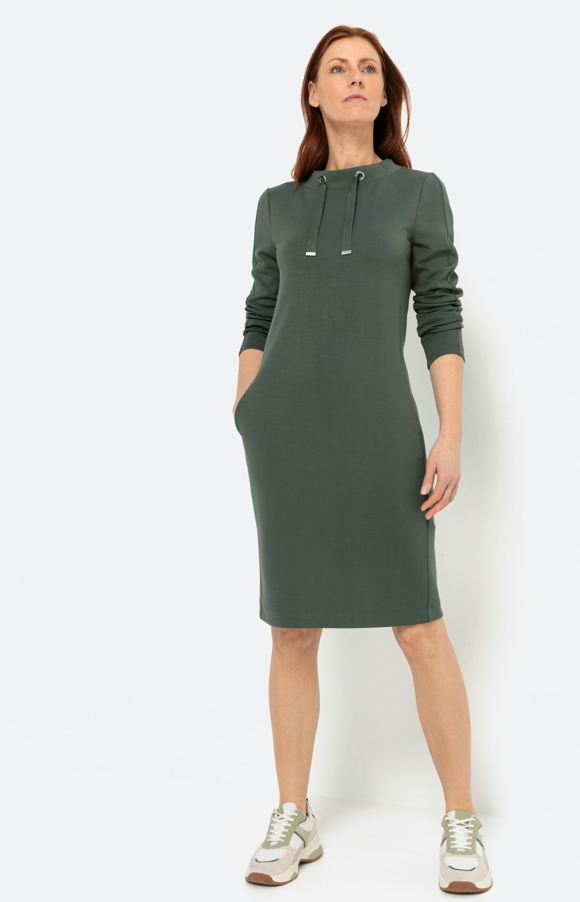 Sweatshirt jurk, uni olive