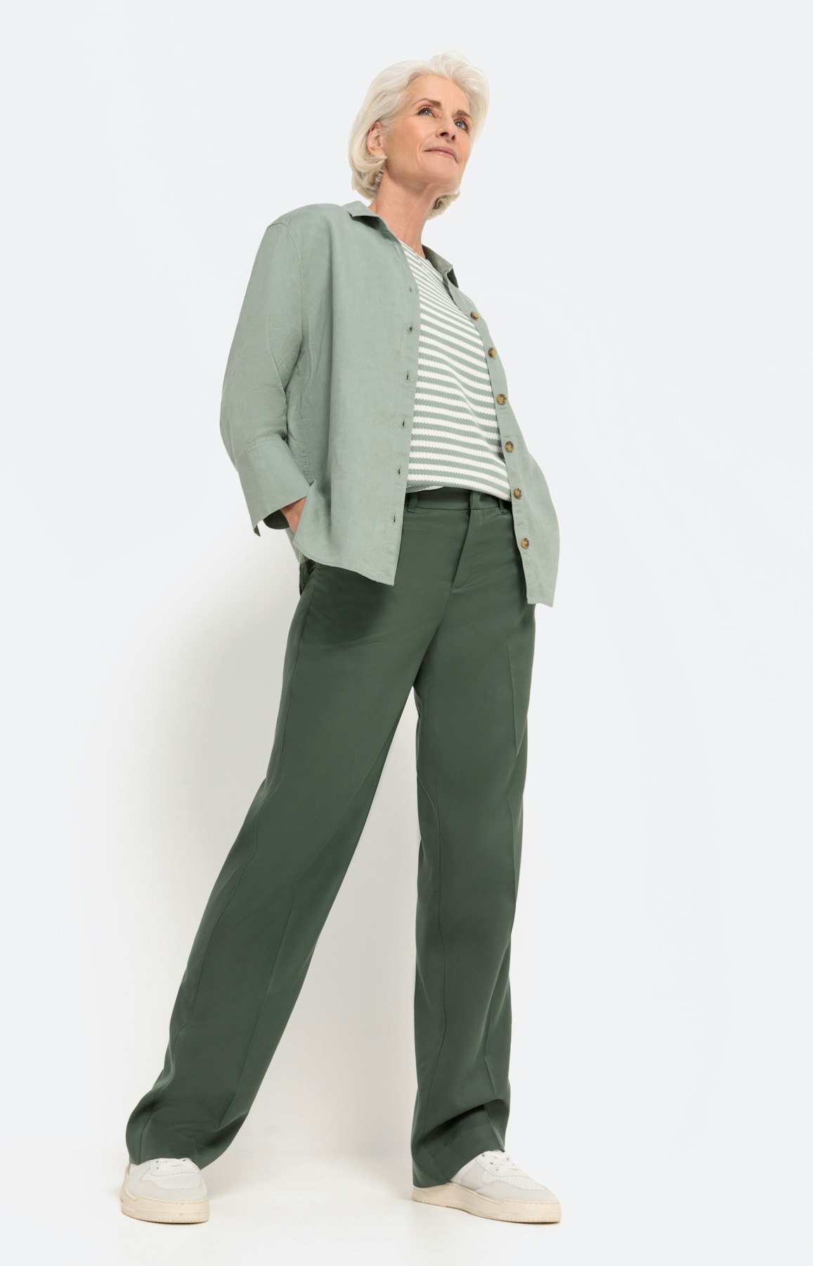 Linnen blouse met lange mouwen