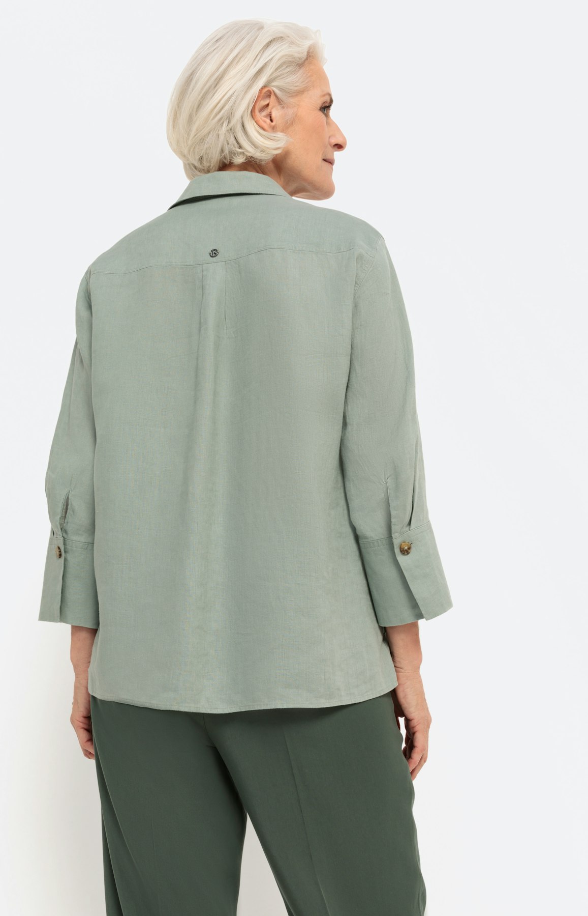 Linnen blouse met lange mouwen