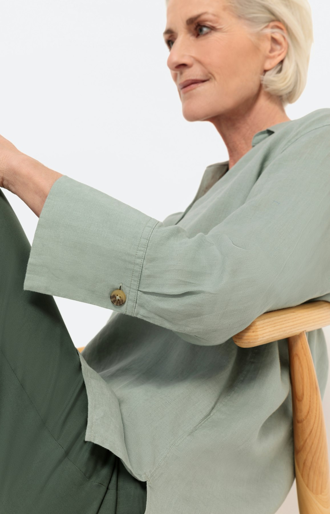 Linnen blouse met lange mouwen