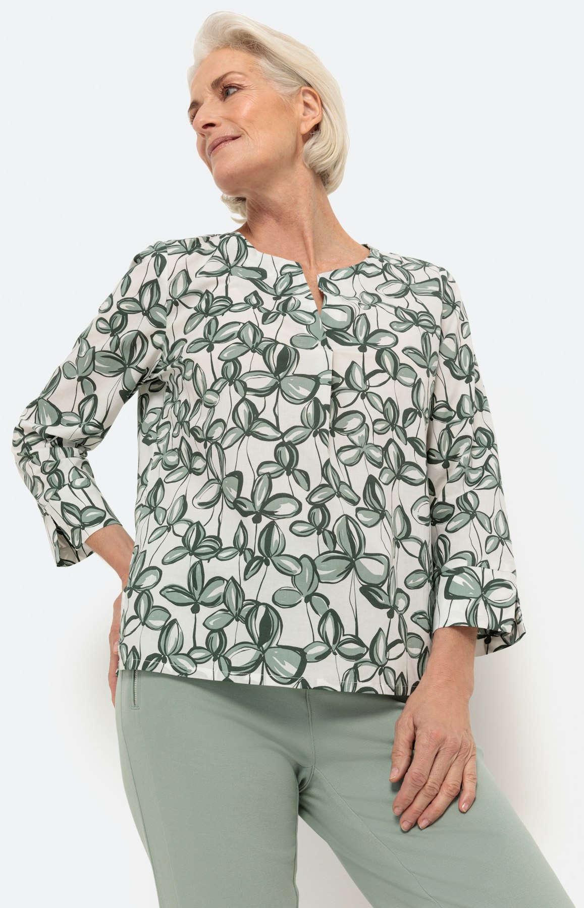 Bedruckte Bluse mit 3/4-Arm