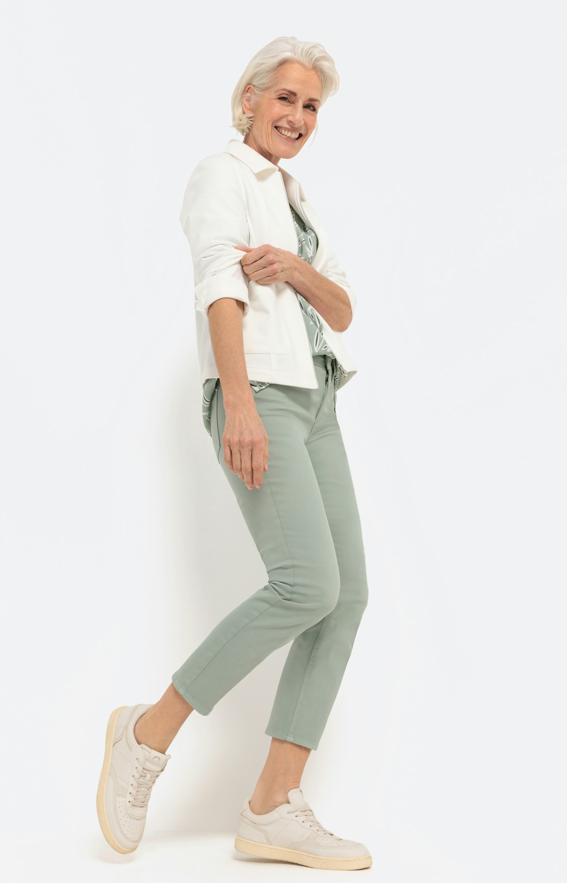 Gedessineerde blouse met 3/4-mouwen