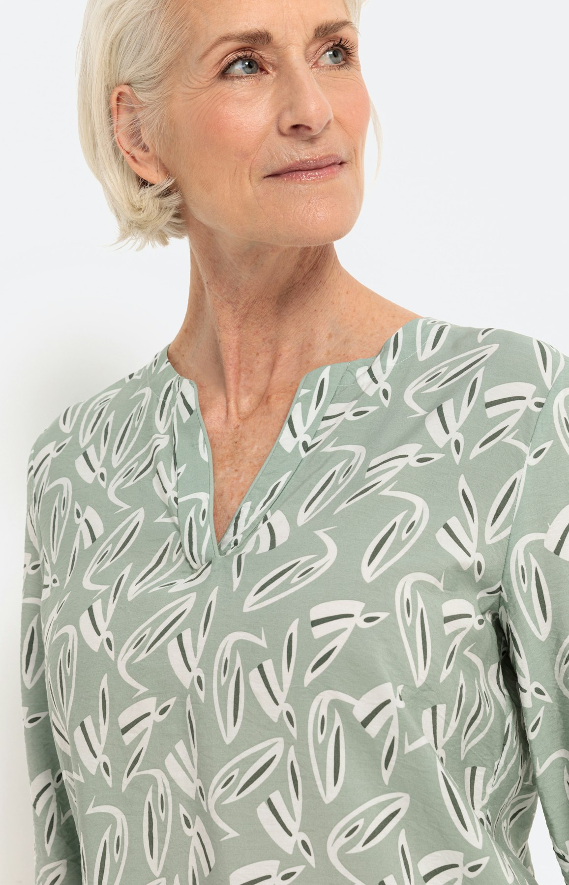 Gedessineerde blouse met 3/4-mouwen