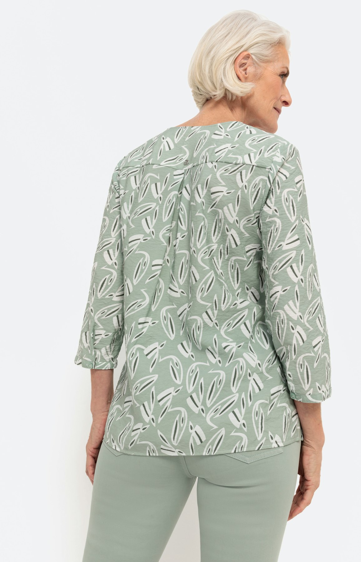 Gedessineerde blouse met 3/4-mouwen