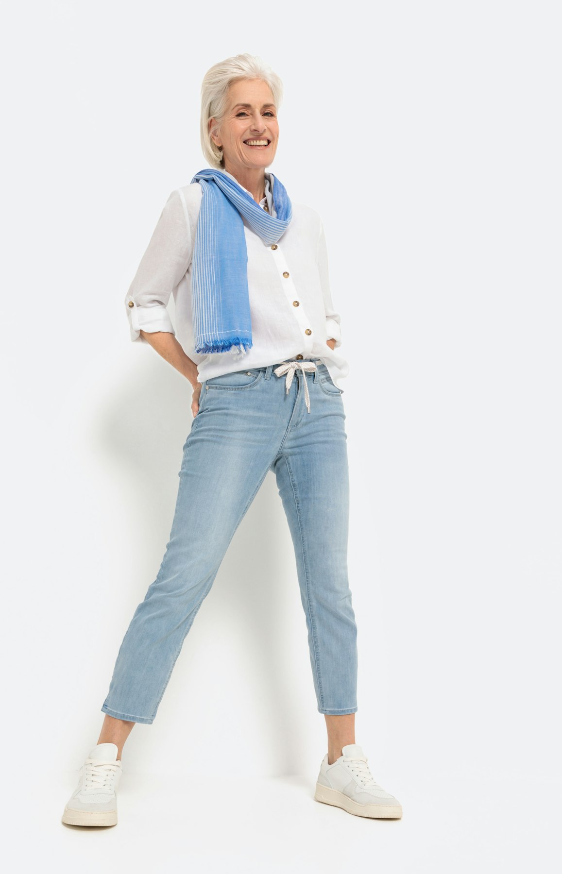 Overhemdblouse met lange mouw van linnen