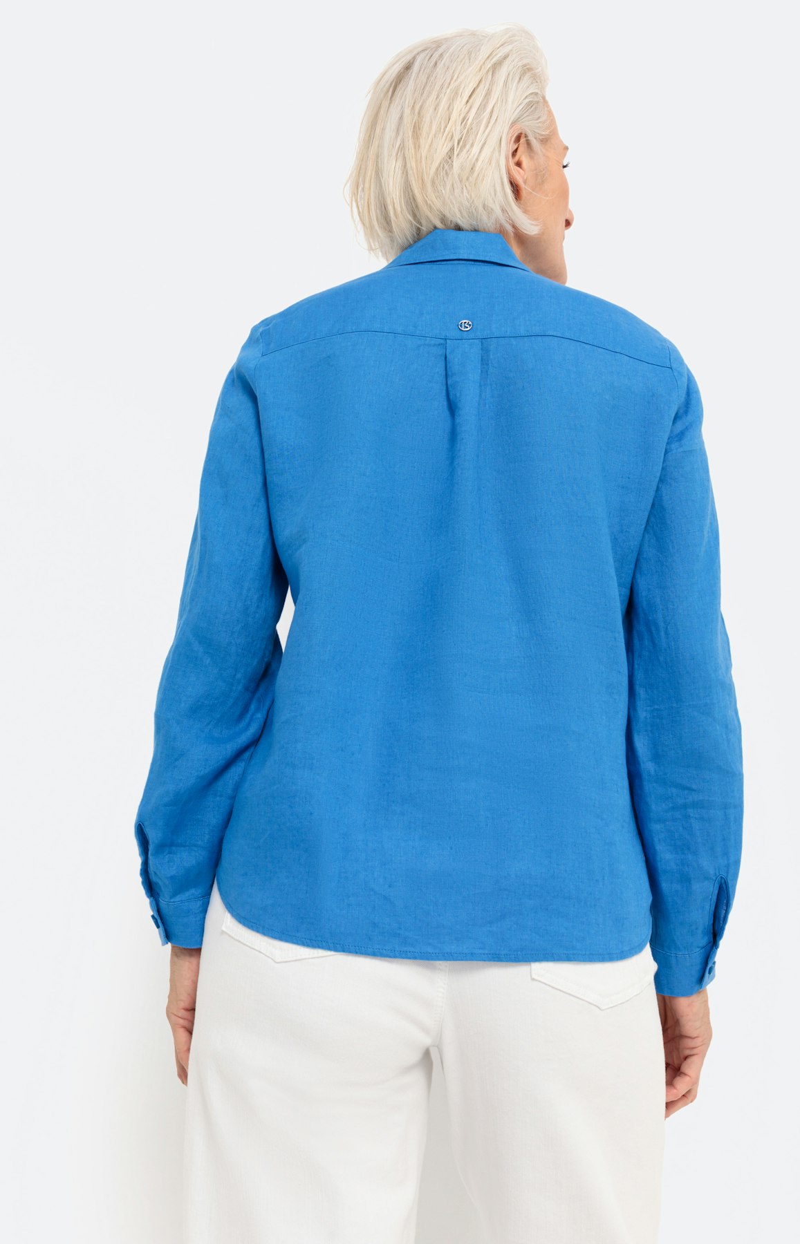 Effen blouse met lange mouwen van linnen