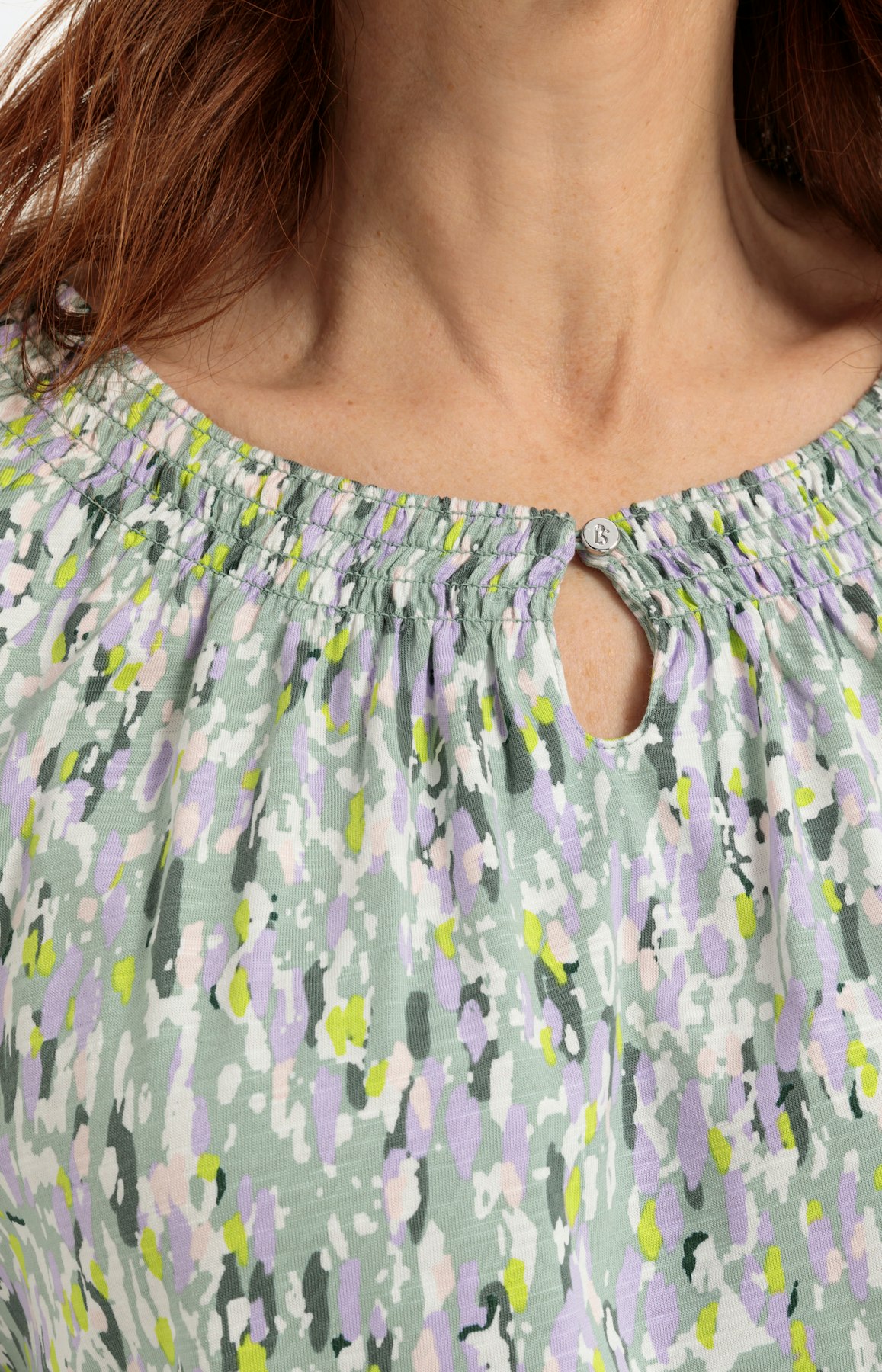 Shirt met 3/4-mouwen en all-over print