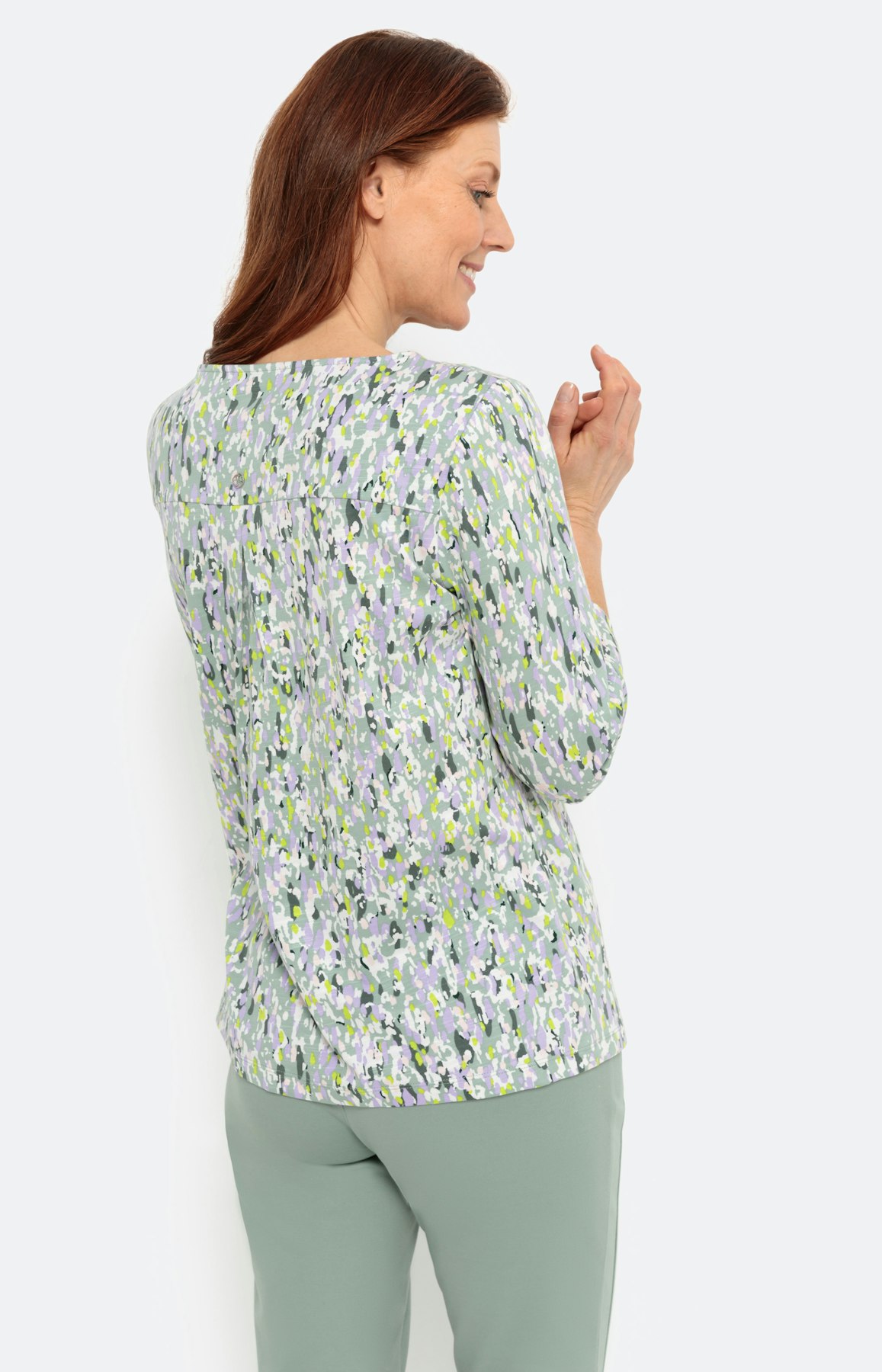 Shirt met 3/4-mouwen en all-over print