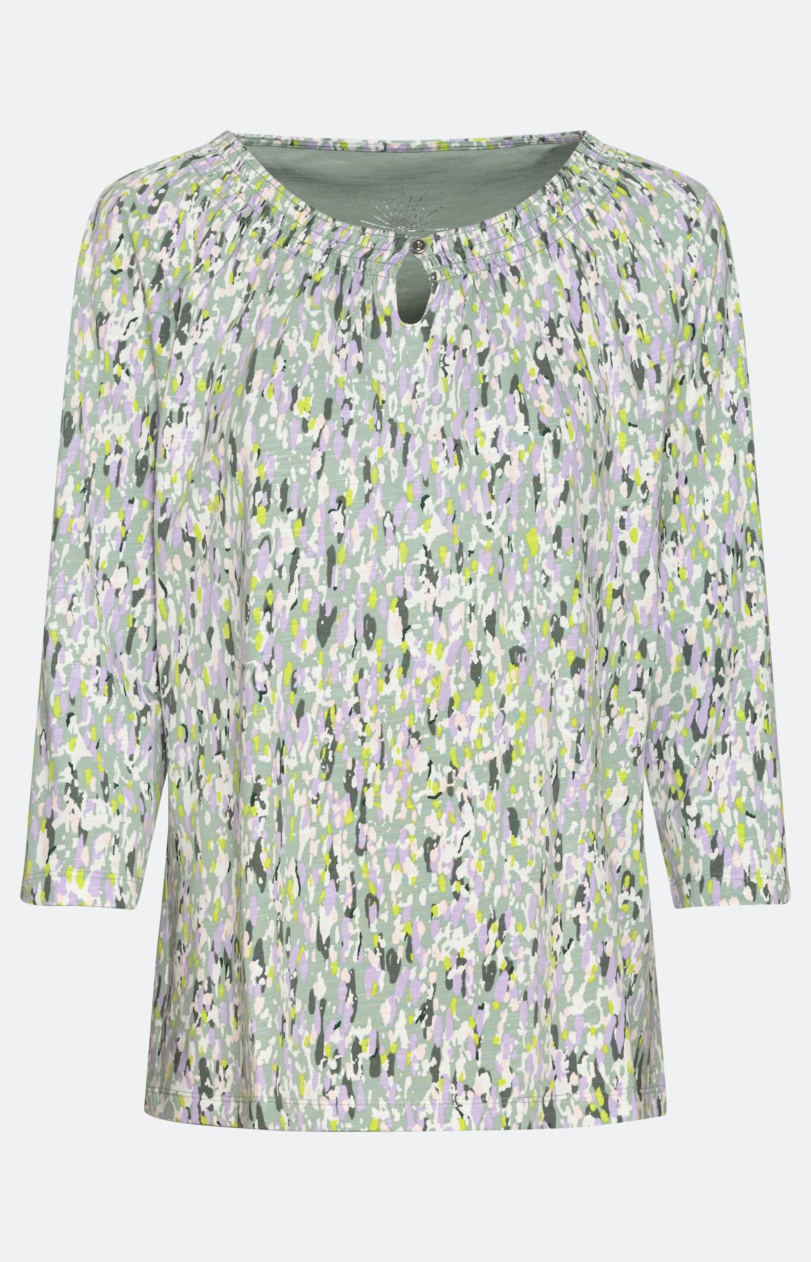 Shirt met 3/4-mouwen en all-over print