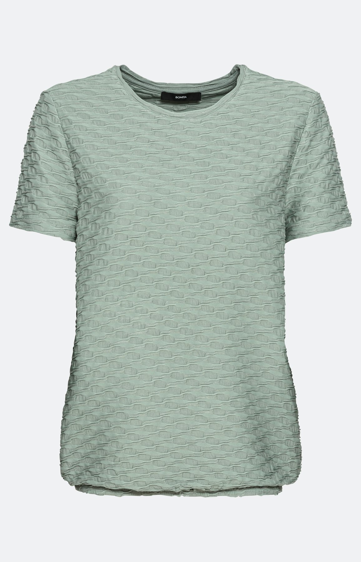 T-shirt met structuur en korte mouwen