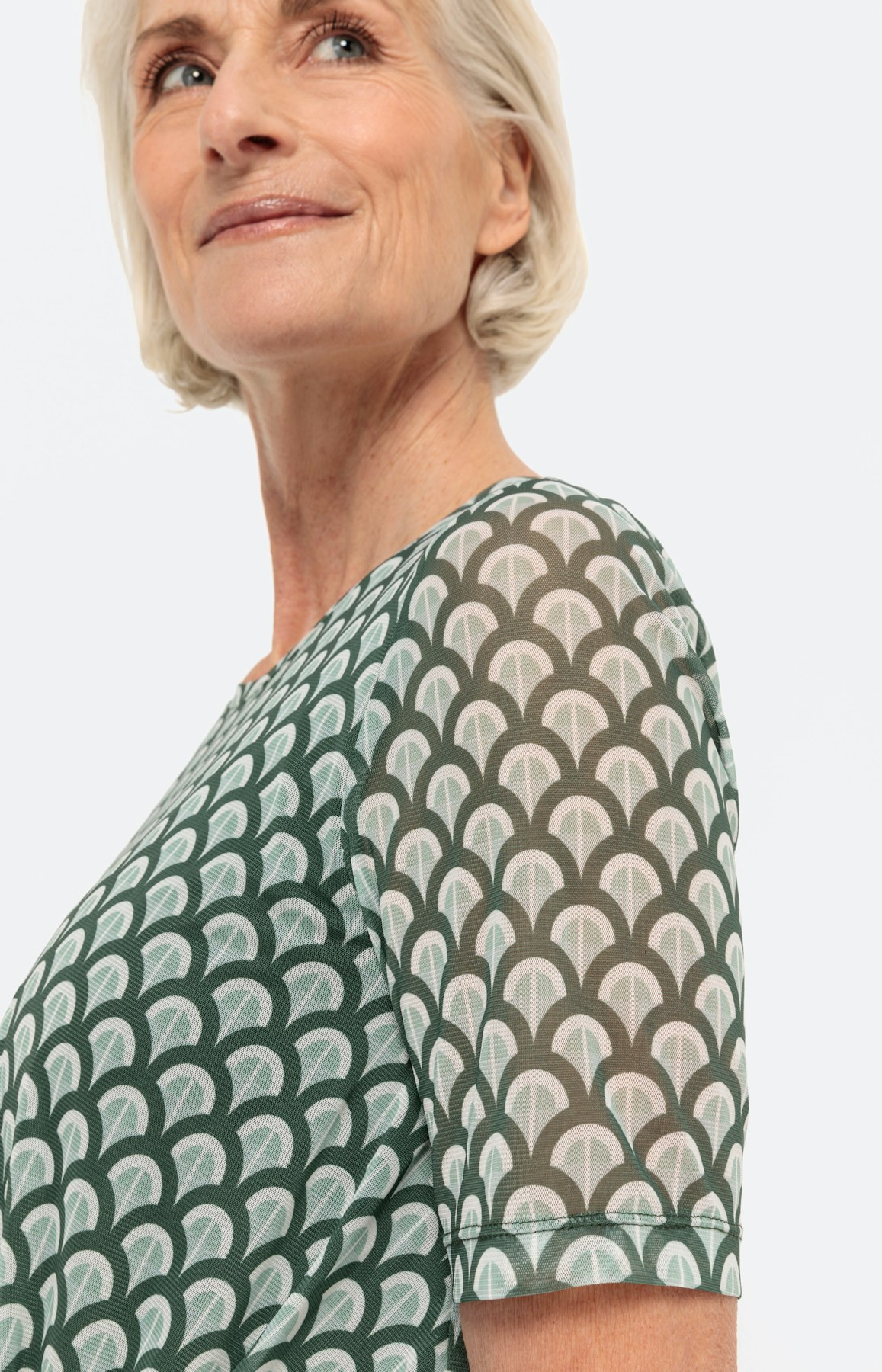 Shirt van mesh met korte mouwen