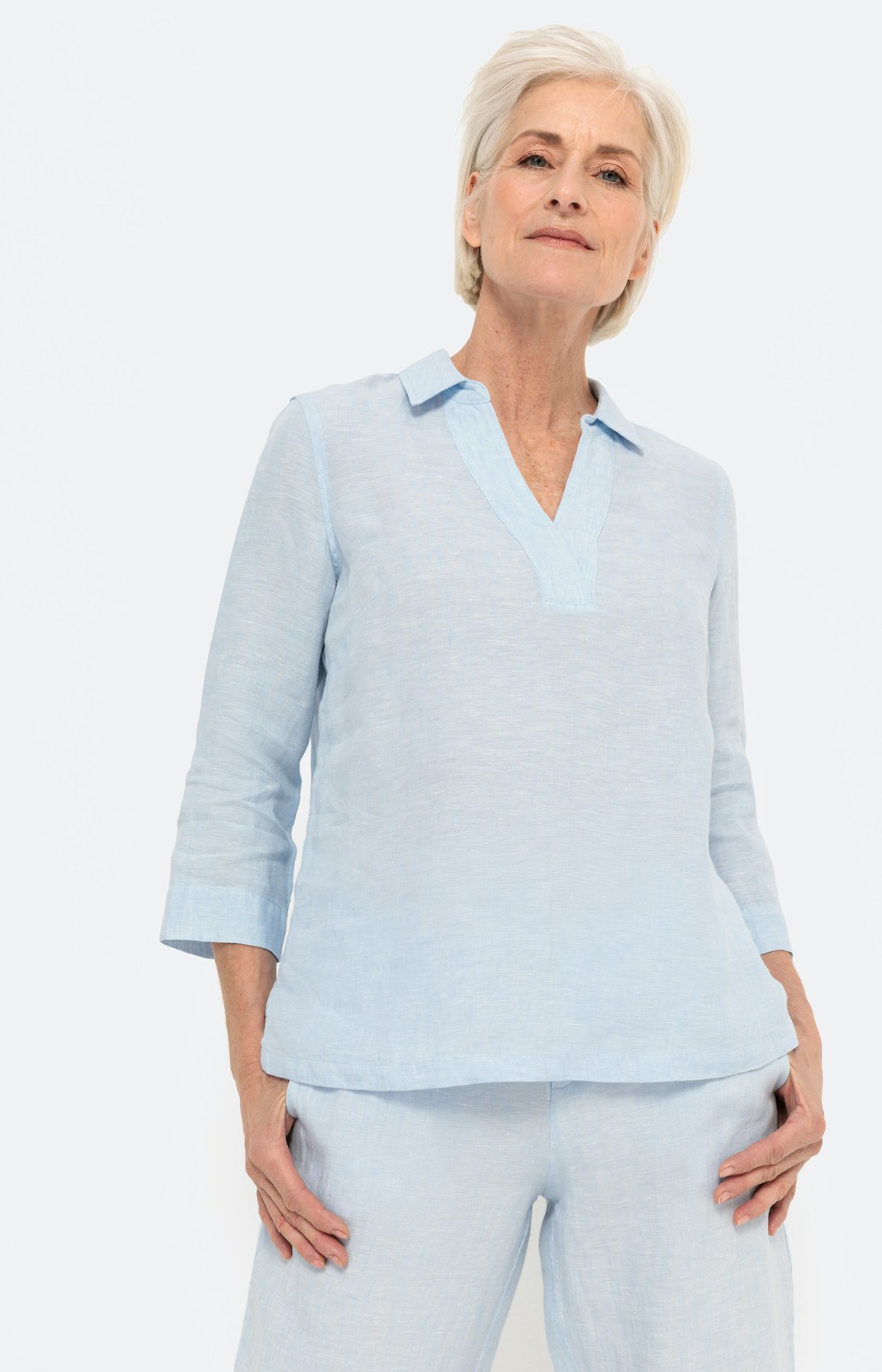 Gemêleerde blouse met 3/4-mouwen