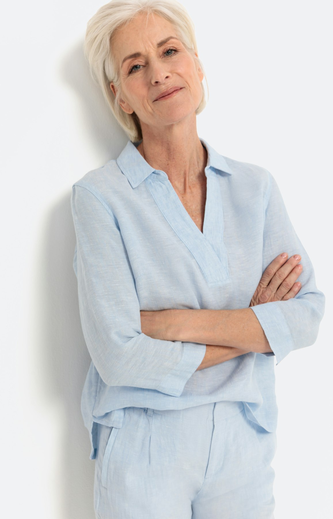 Gemêleerde blouse met 3/4-mouwen