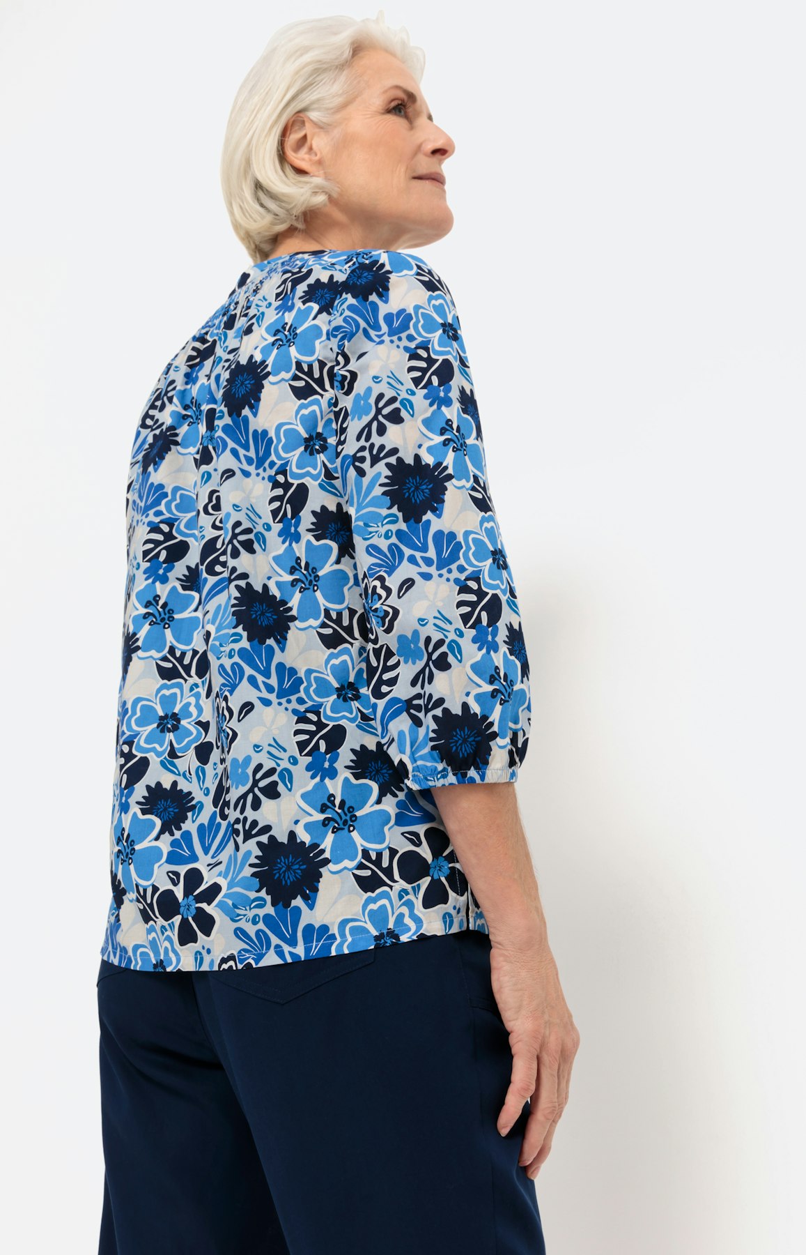 Shirt met 3/4-mouwen en bloemenprint