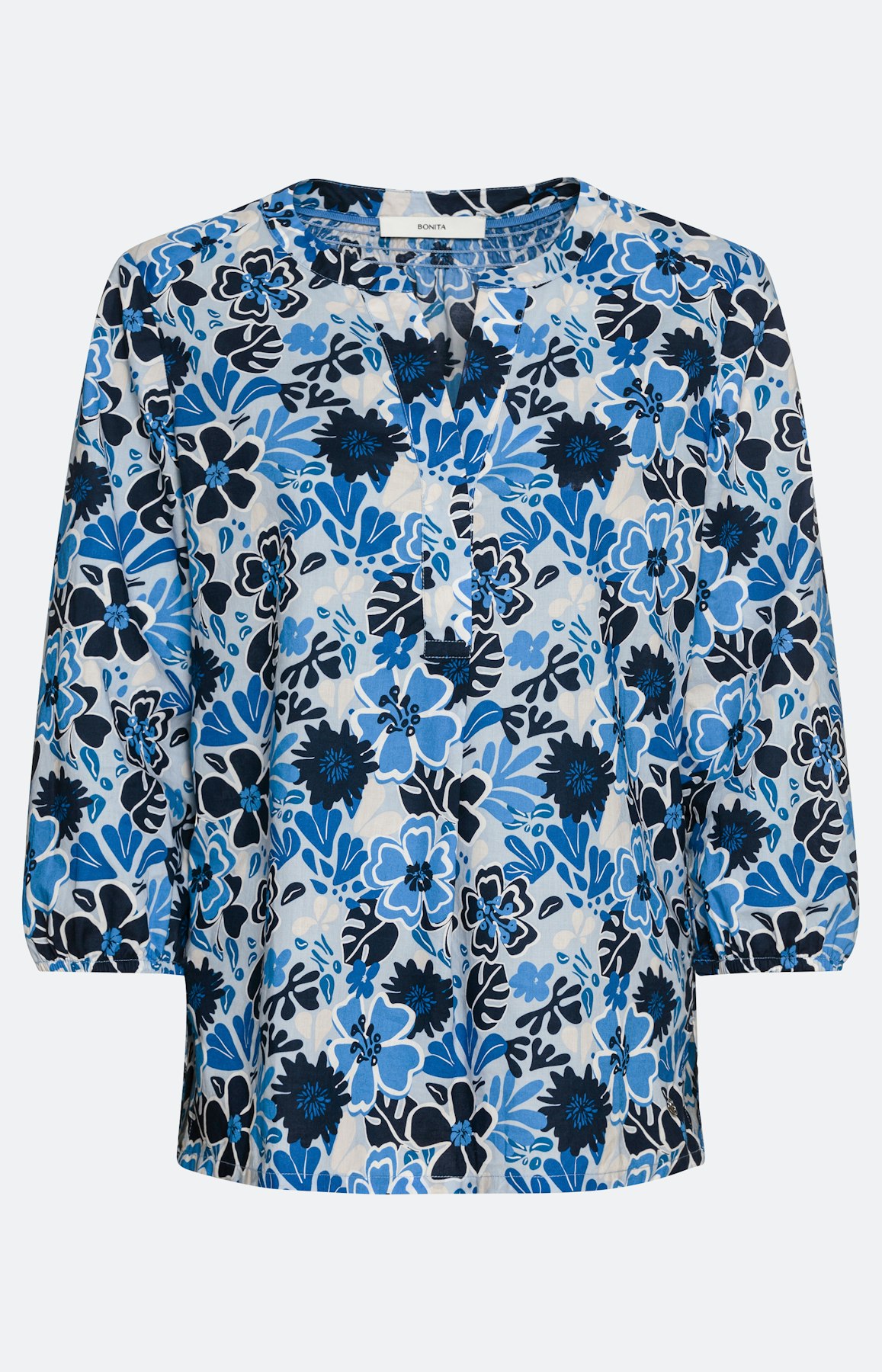 Shirt met 3/4-mouwen en bloemenprint