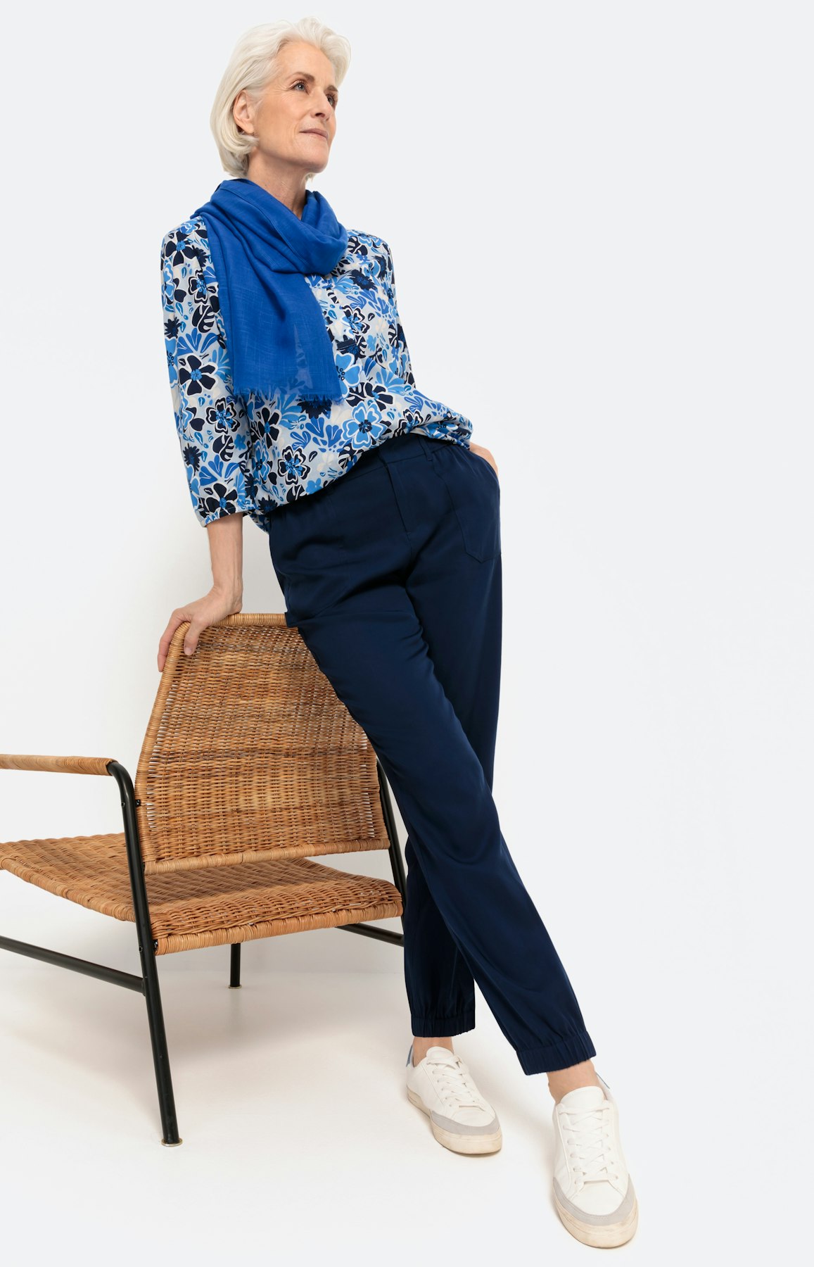 Shirt met 3/4-mouwen en bloemenprint