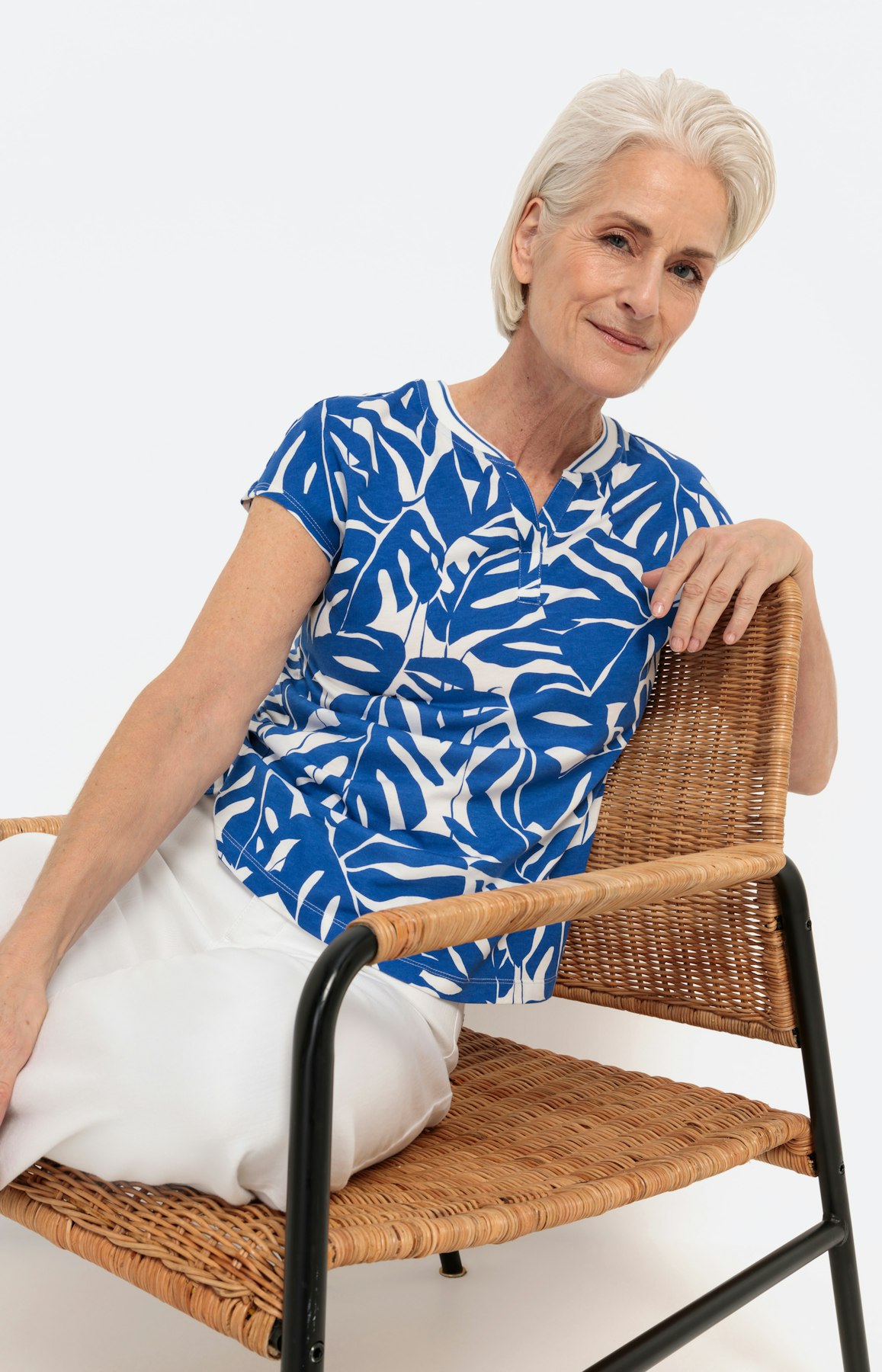 Shirt met korte mouwen en motievenmix