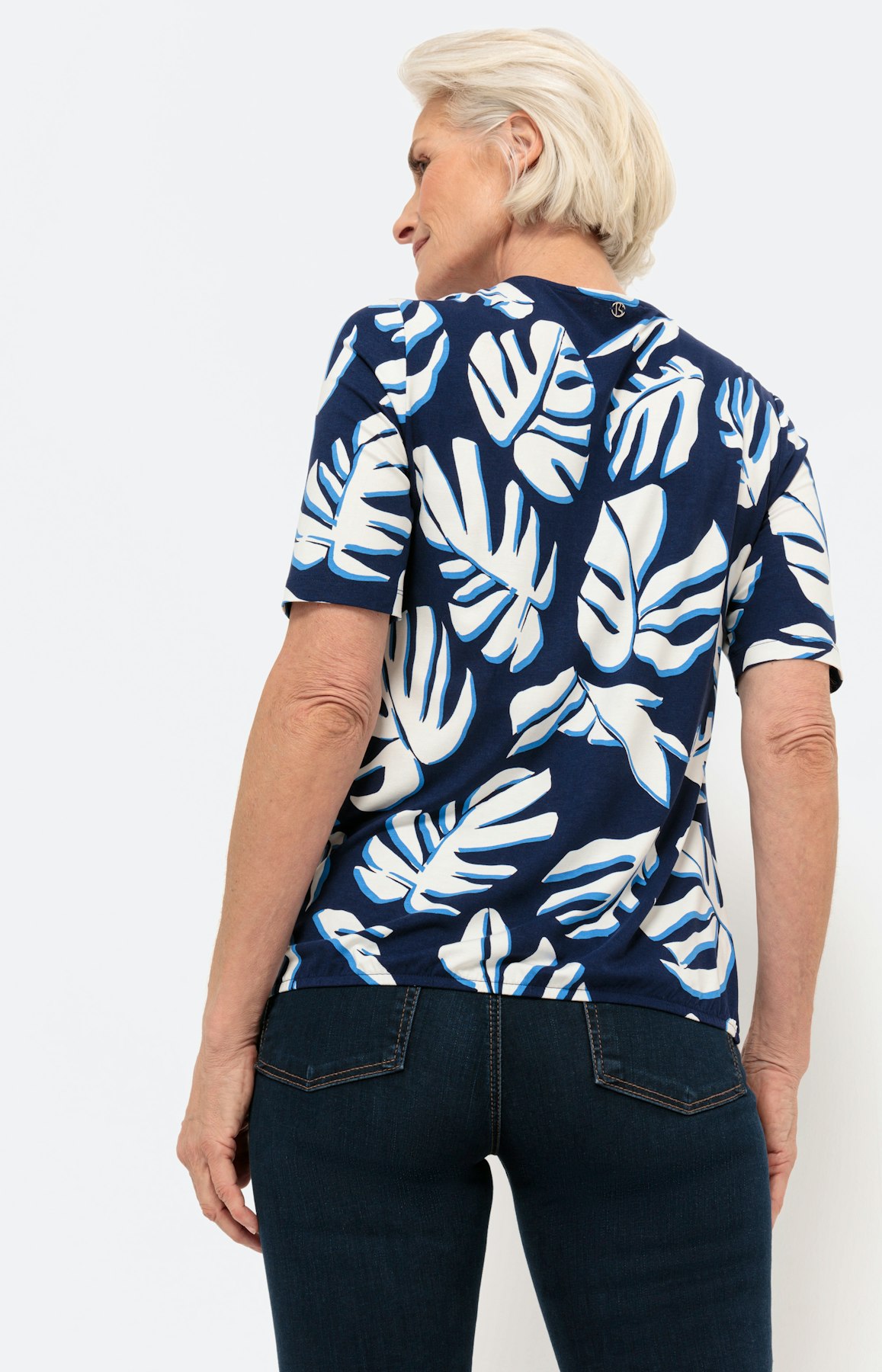 Shirt met korte mouwen en V-hals