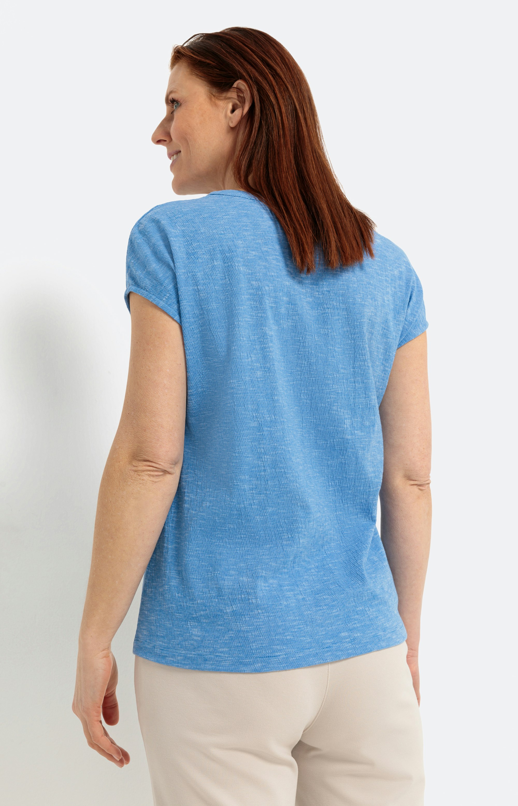 Meliertes TShirt mit angeschnittenem kurzem Ärmel Bonita