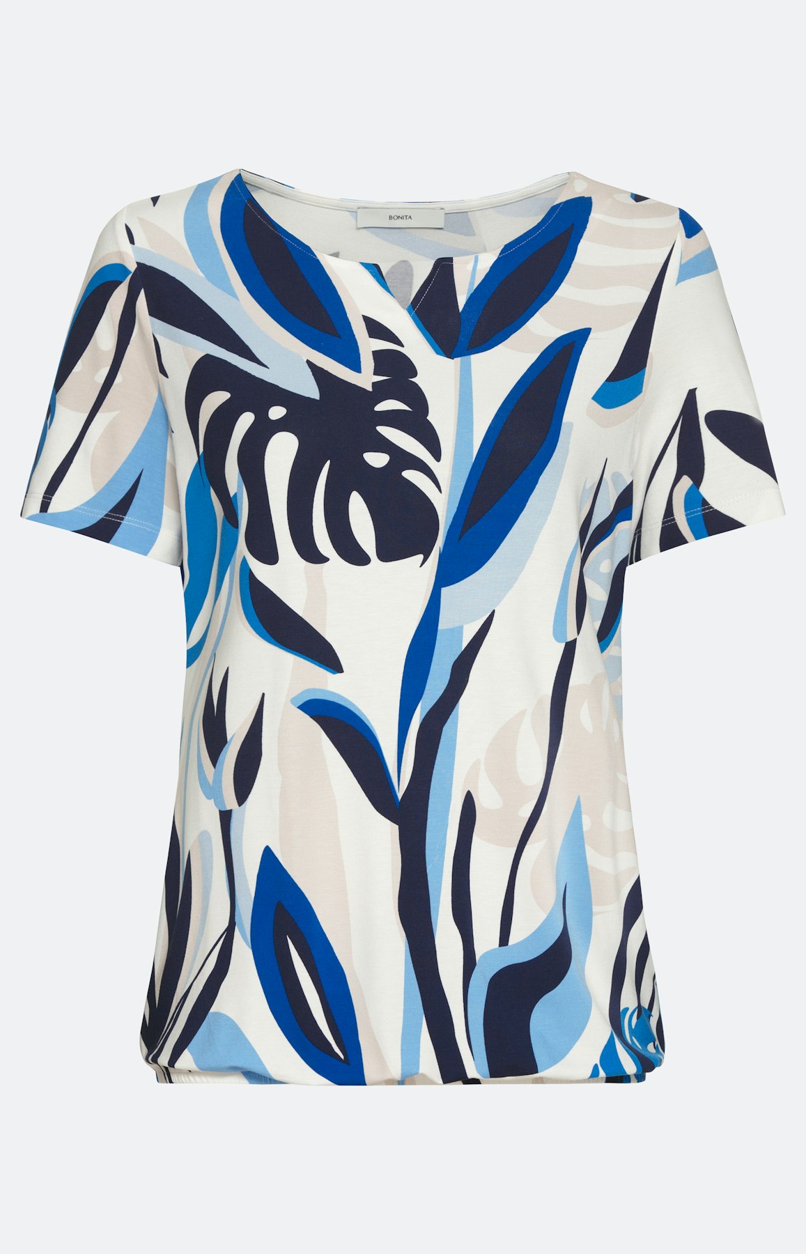 Shirt met korte mouwen en bladerprint