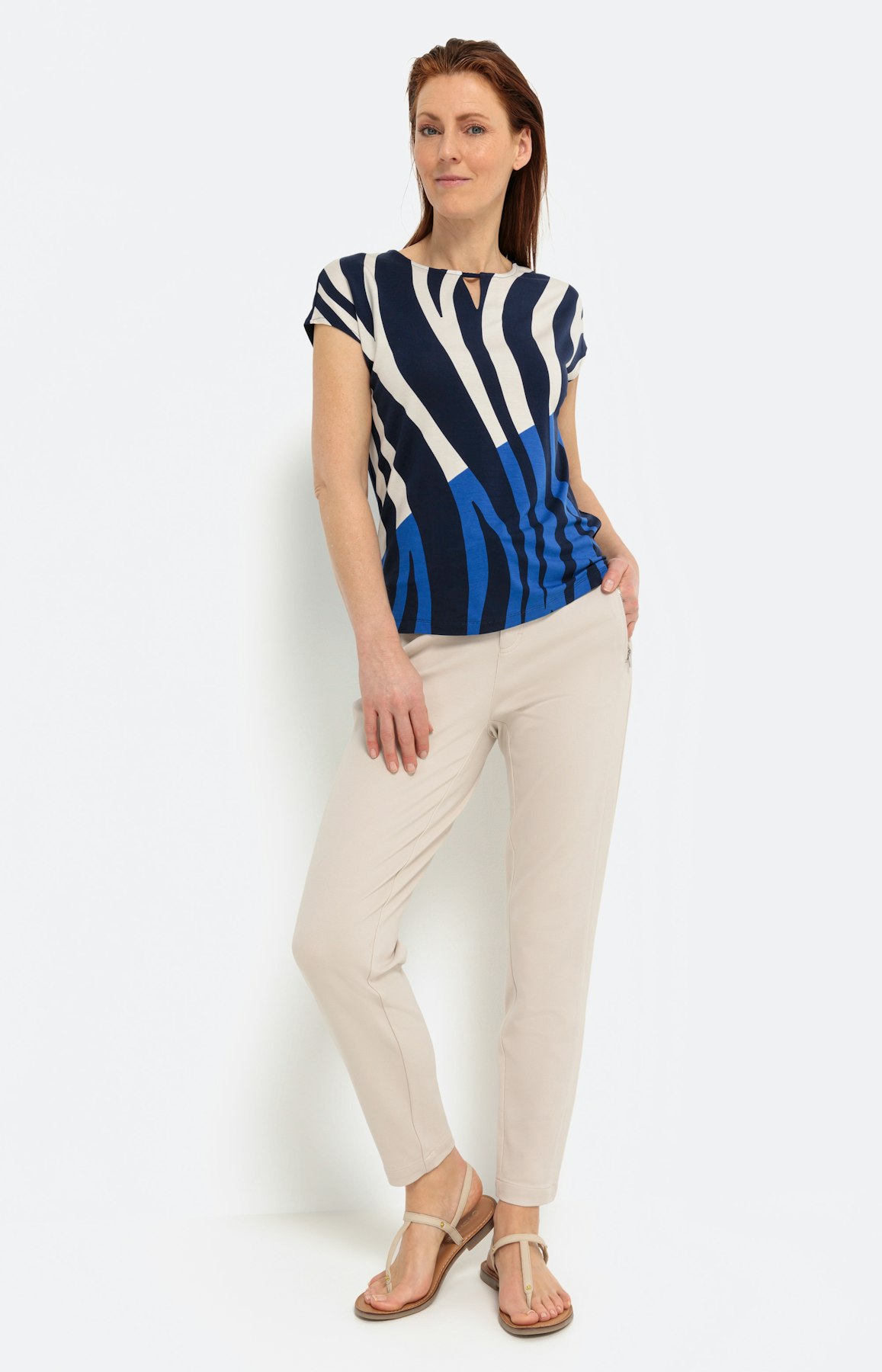 Shirt met korte mouwen en panneaux-print