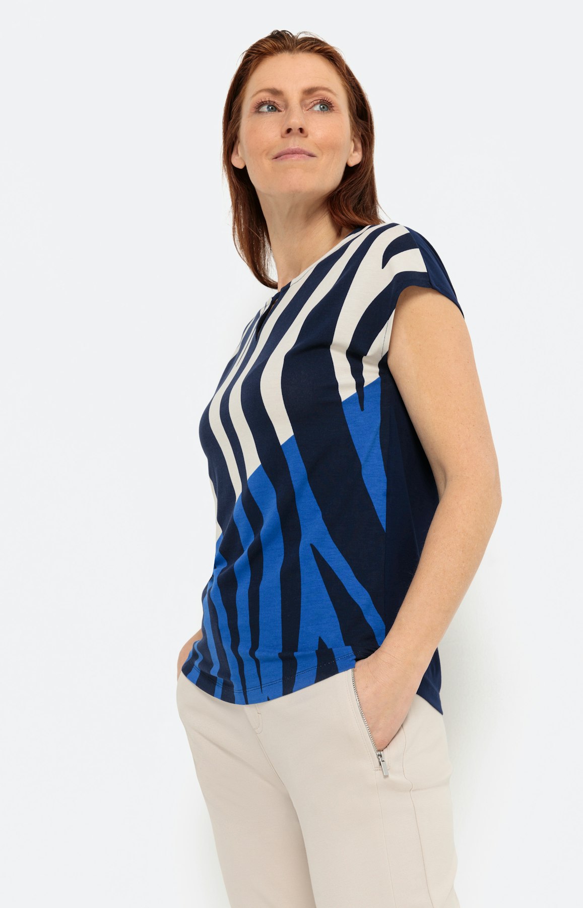 Shirt met korte mouwen en panneaux-print