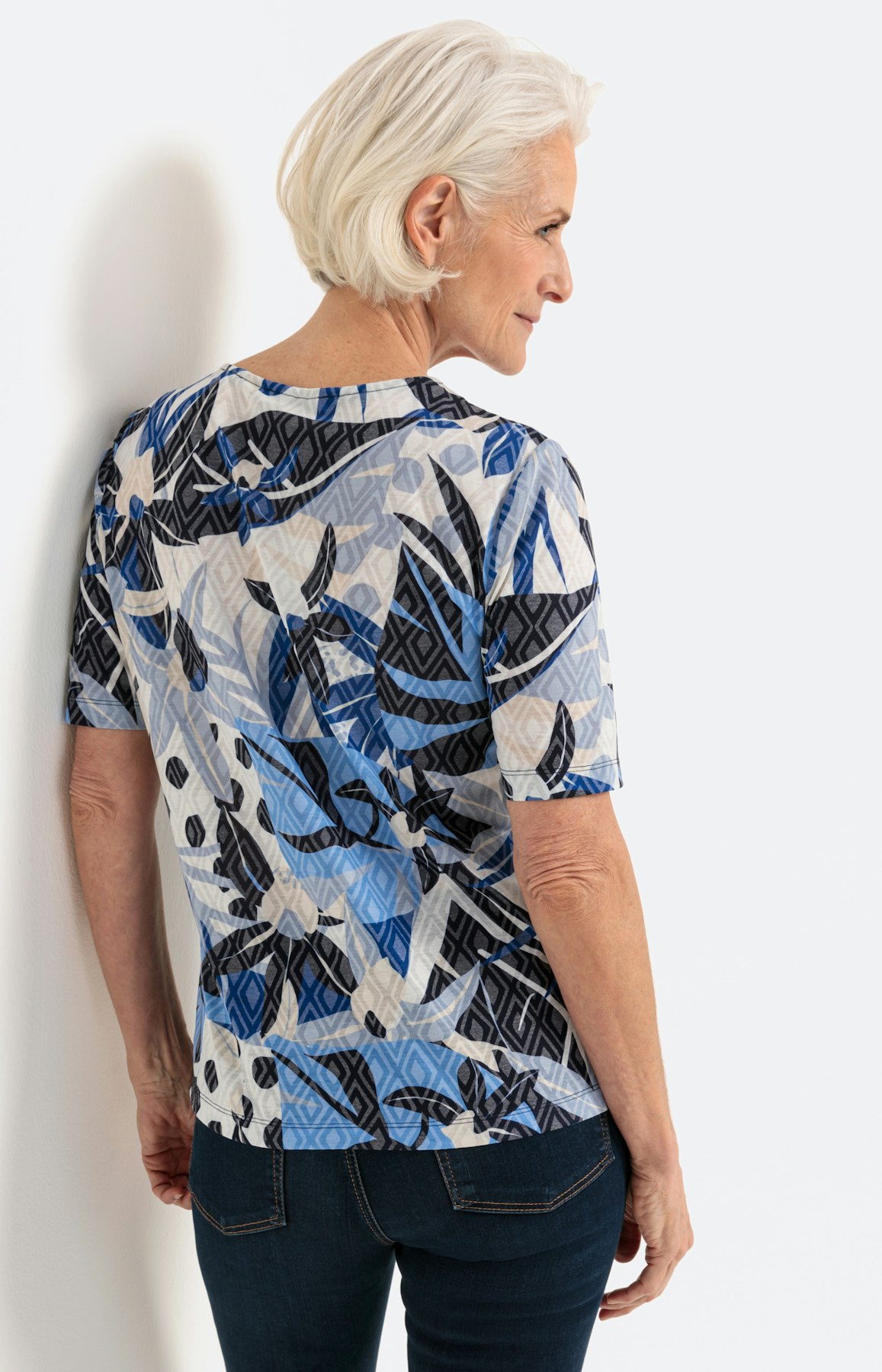 Shirt met korte mouw en all-over motief