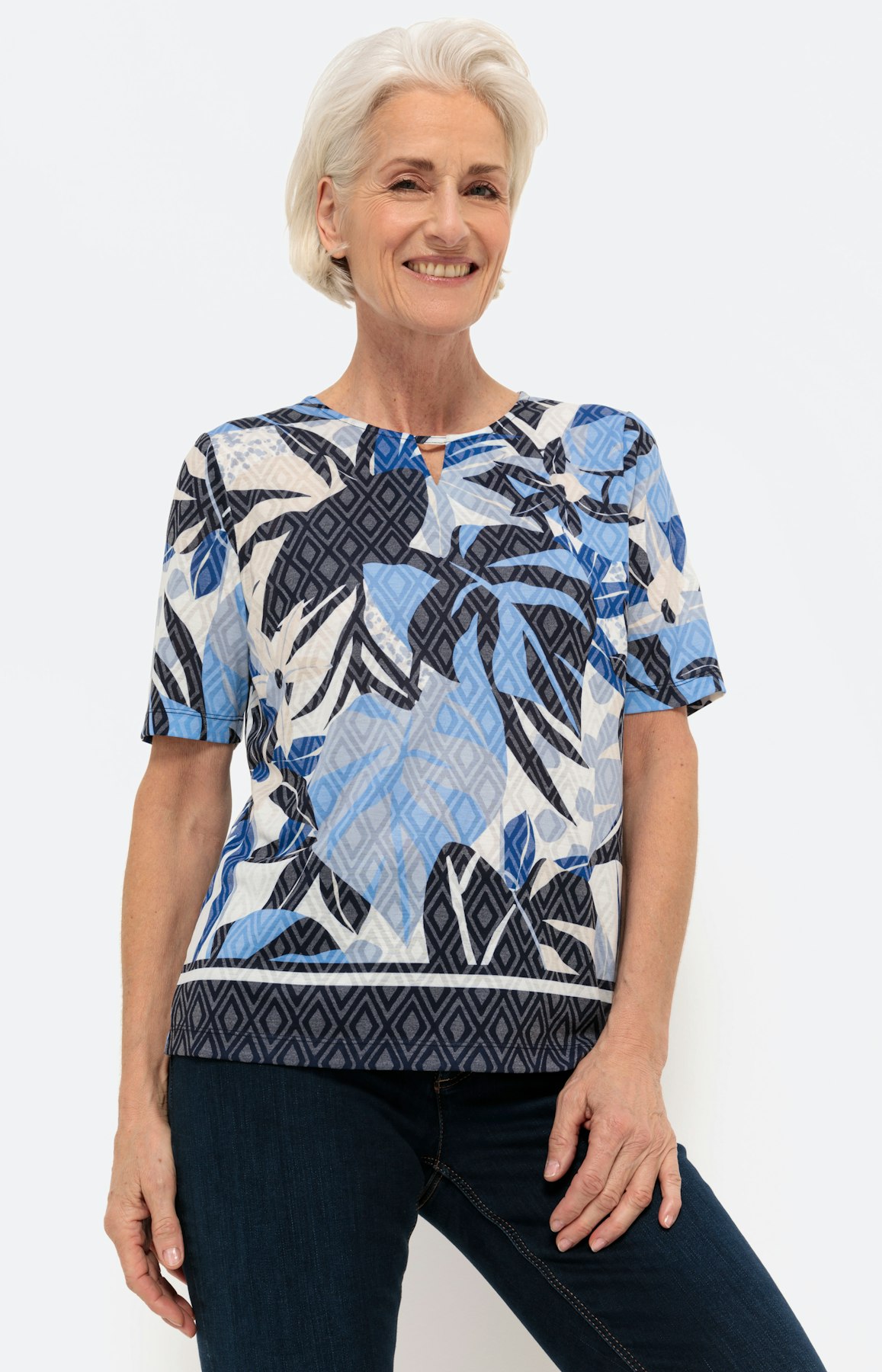 Shirt met korte mouw en all-over motief