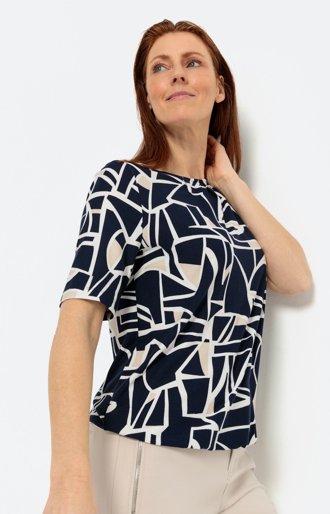 Shirt met korte mouwen en all-over print