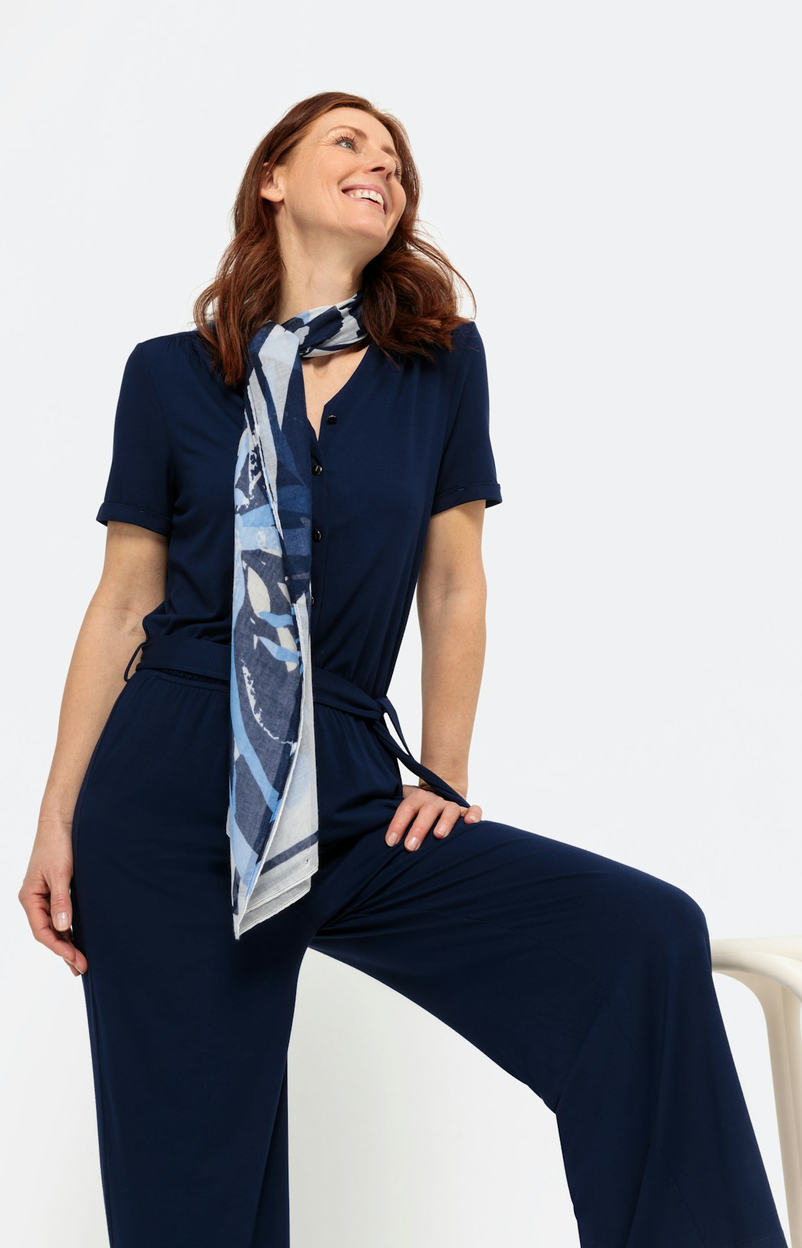 Jumpsuit aus Jersey, indigo