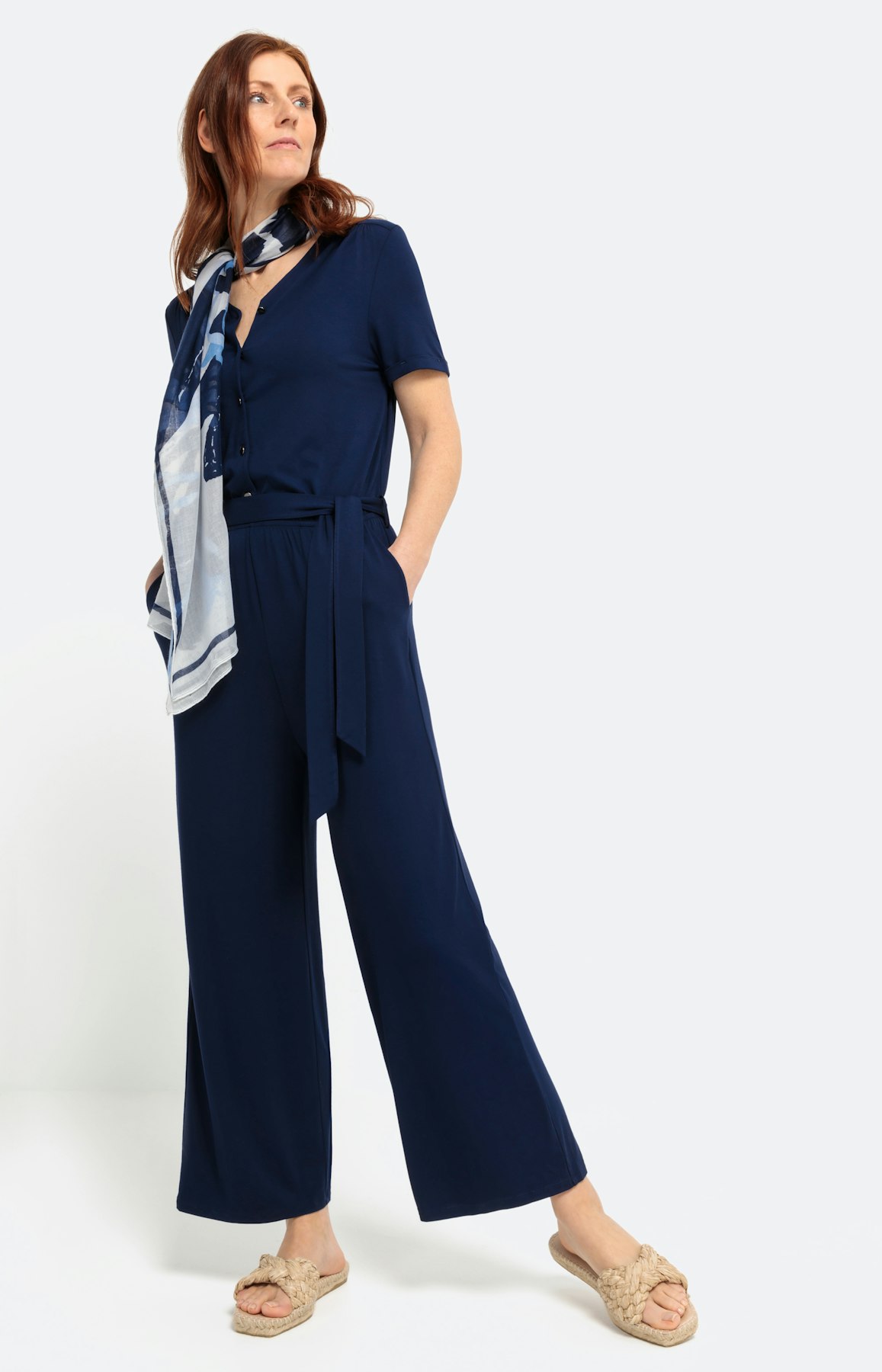Jumpsuit aus Jersey, indigo