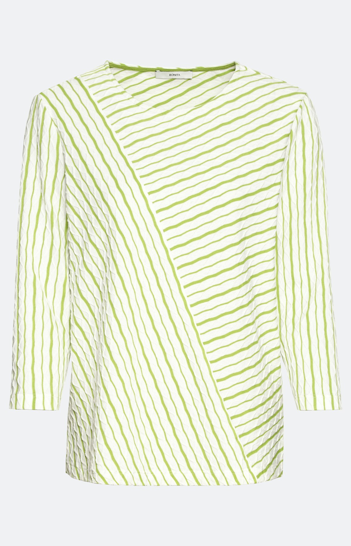 Shirt met 3/4-mouwen en golfstructuur