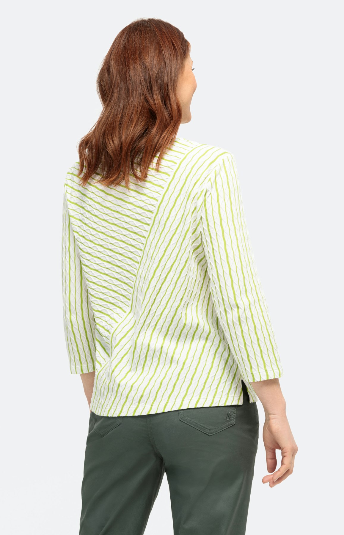 Shirt met 3/4-mouwen en golfstructuur