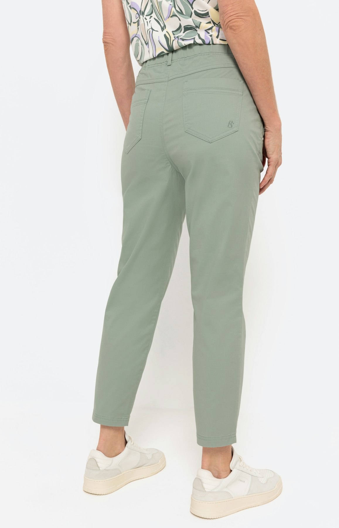 Comfort broek van twill, salie