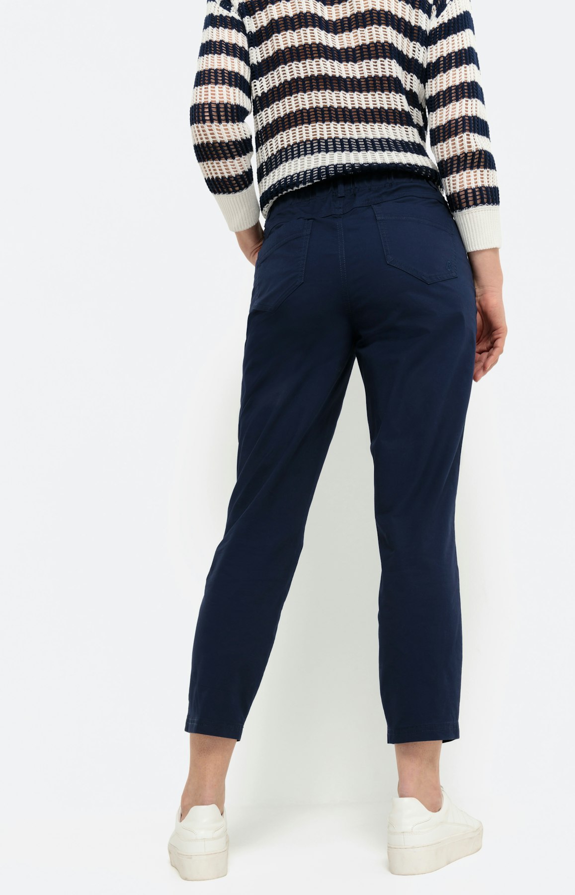 Comfort broek in twill, navy