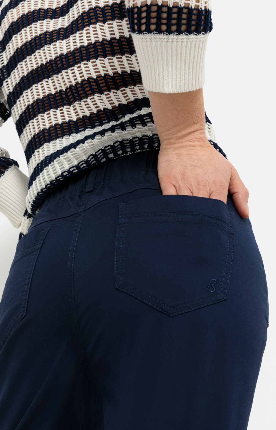 Comfort broek in twill, navy