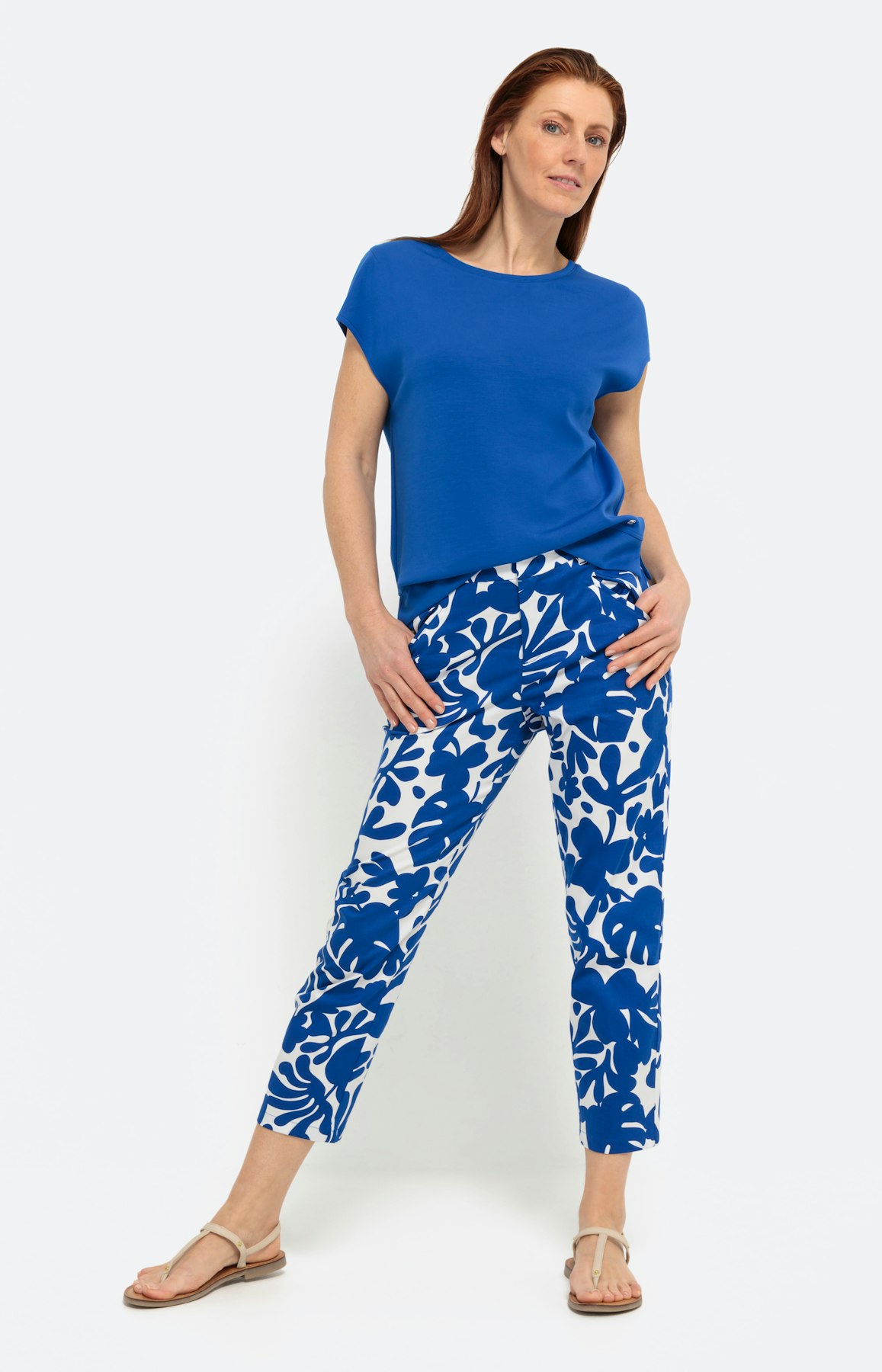 Verkorte broek van katoen-satijn