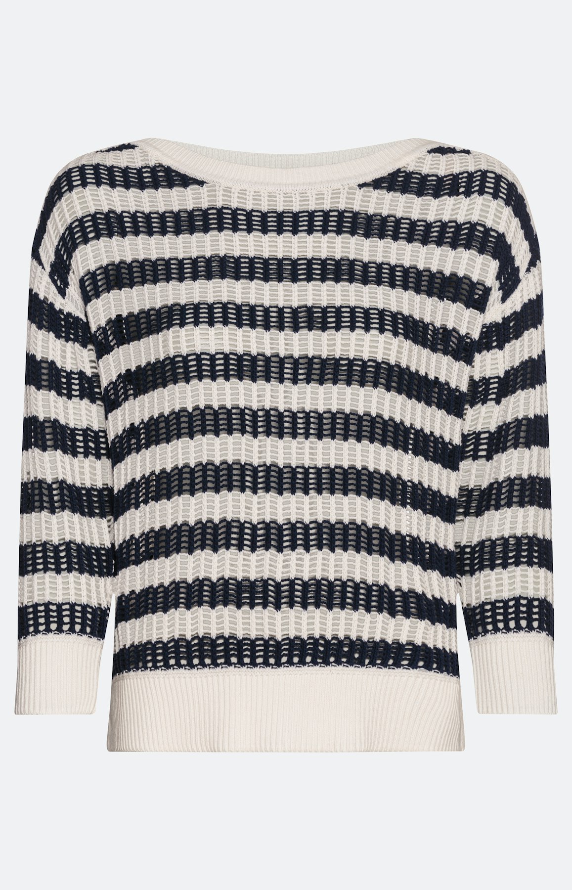 Gestreepte trui met 3/4-mouwen