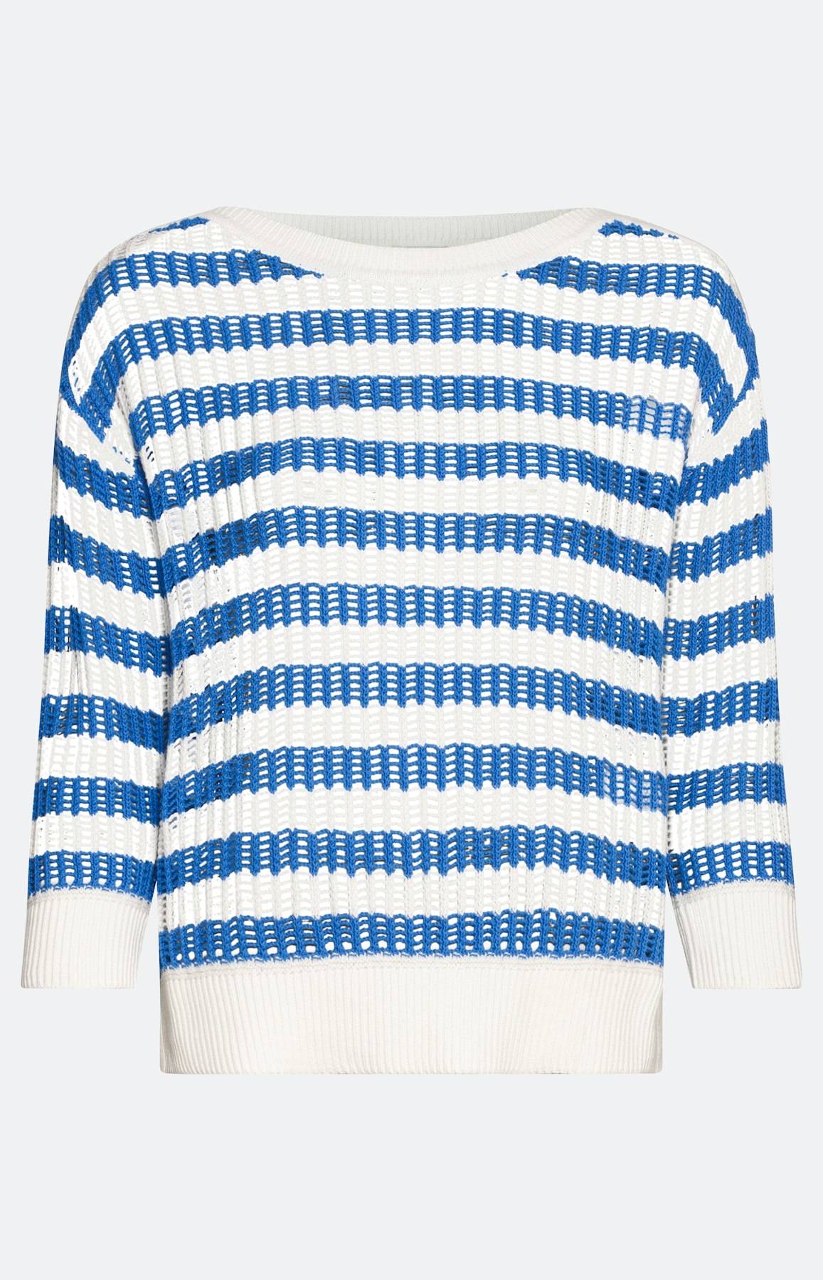 Trui in streepdessin met 3/4-mouwen