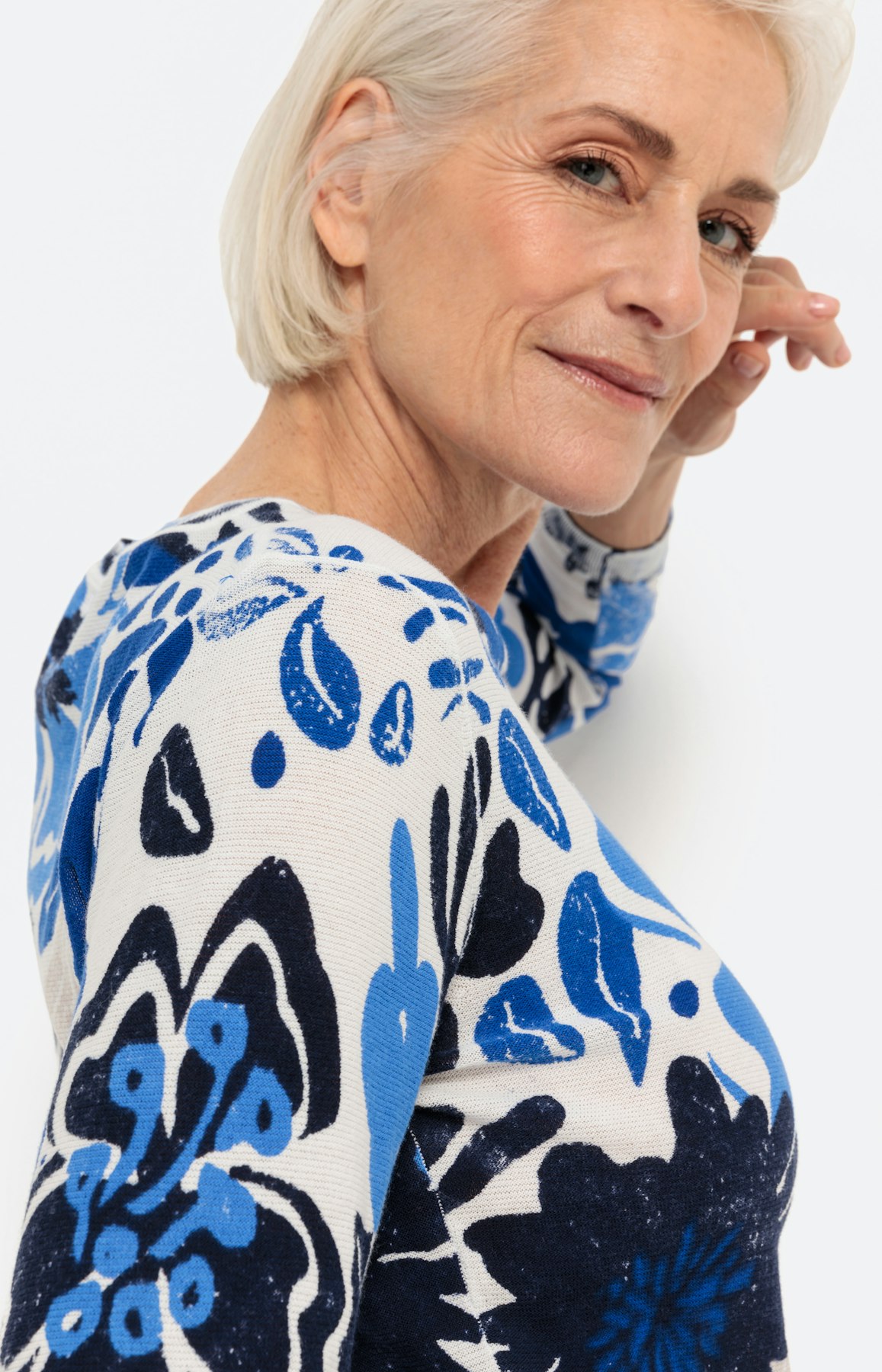 Pullover mit 3/4-Ärmel und Print