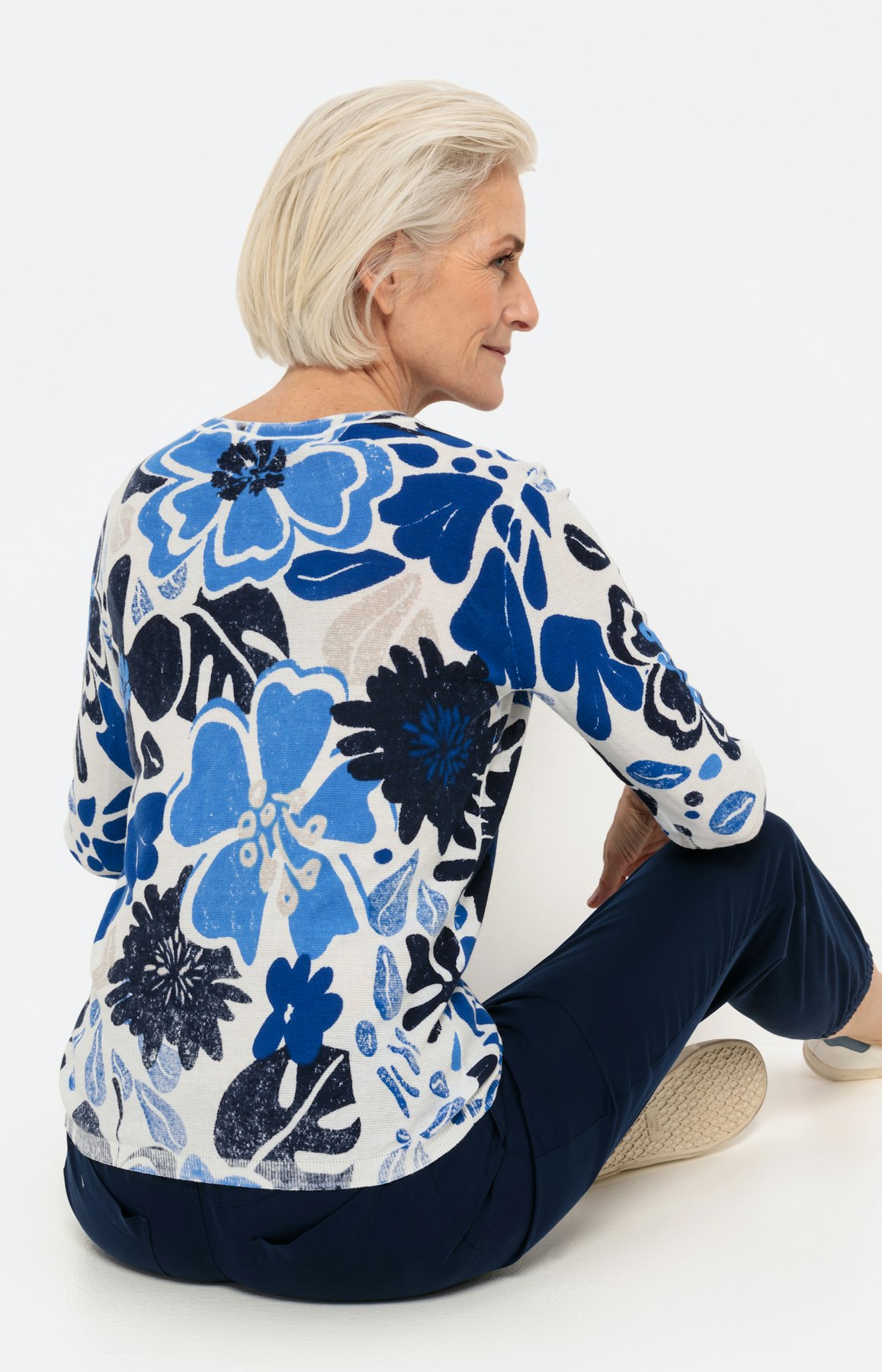 Pullover mit 3/4-Ärmel und Print